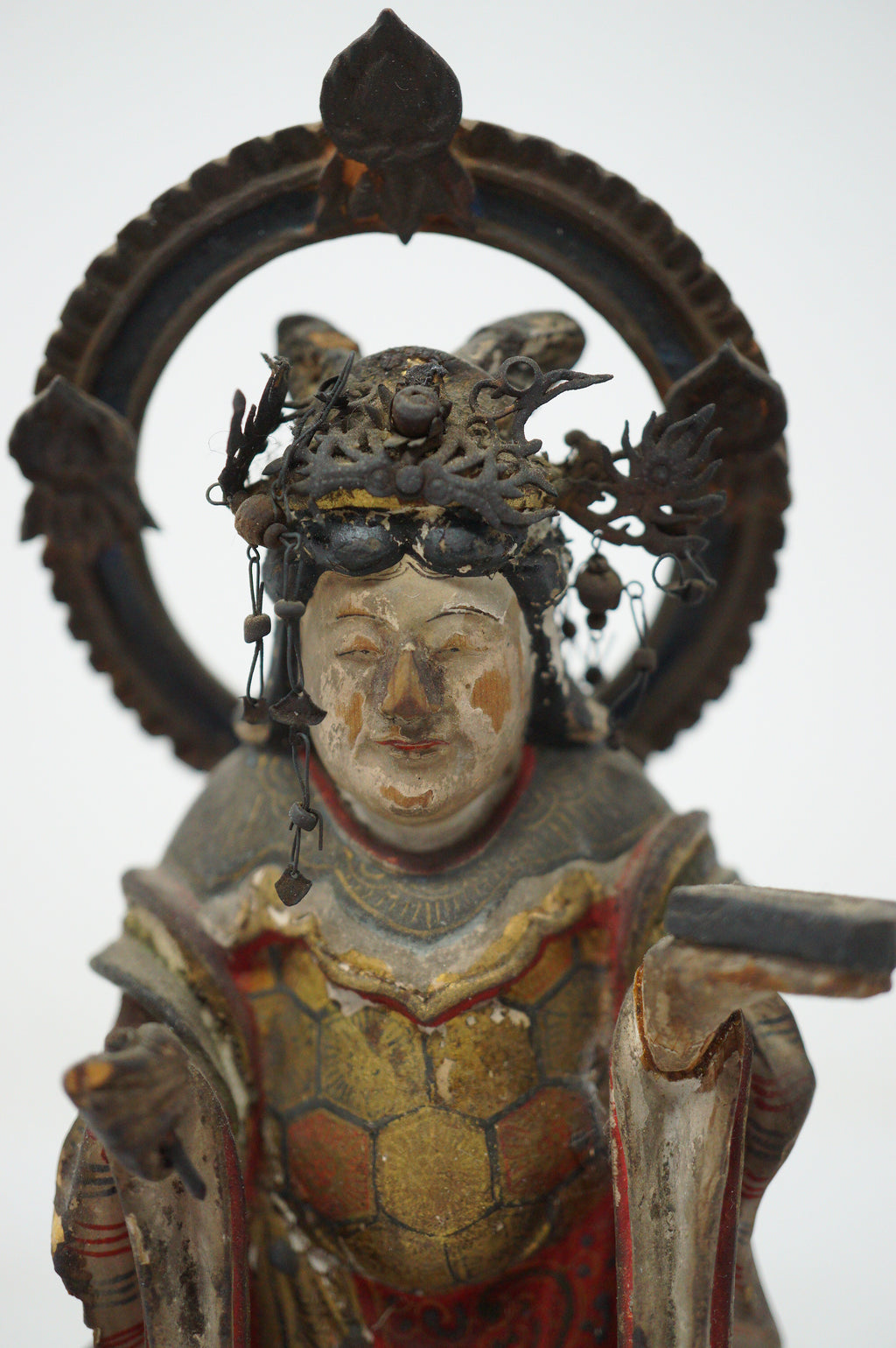 Japanische Bodhisattva-Figur aus Holz, Antik &amp; Original, Heiliger Buddha aus Japan 0322E3