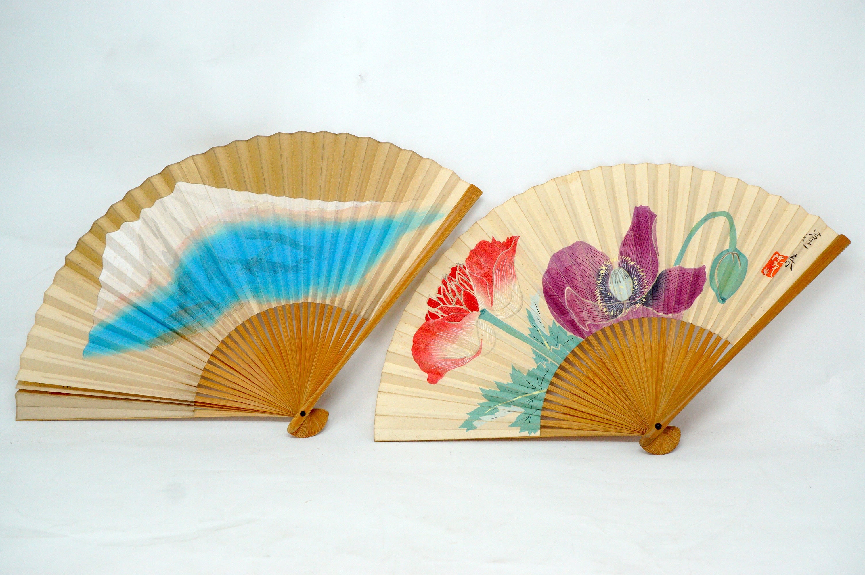 Japanische Sensu Faltfächer-Kollektion x10 Vintage Original 扇子 aus Japan 1127D3