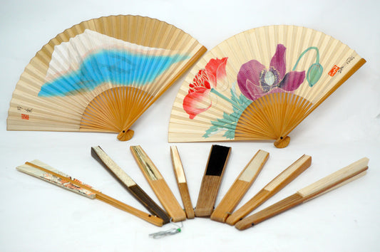 Japanische Sensu Faltfächer-Kollektion x10 Vintage Original 扇子 aus Japan 1127D3