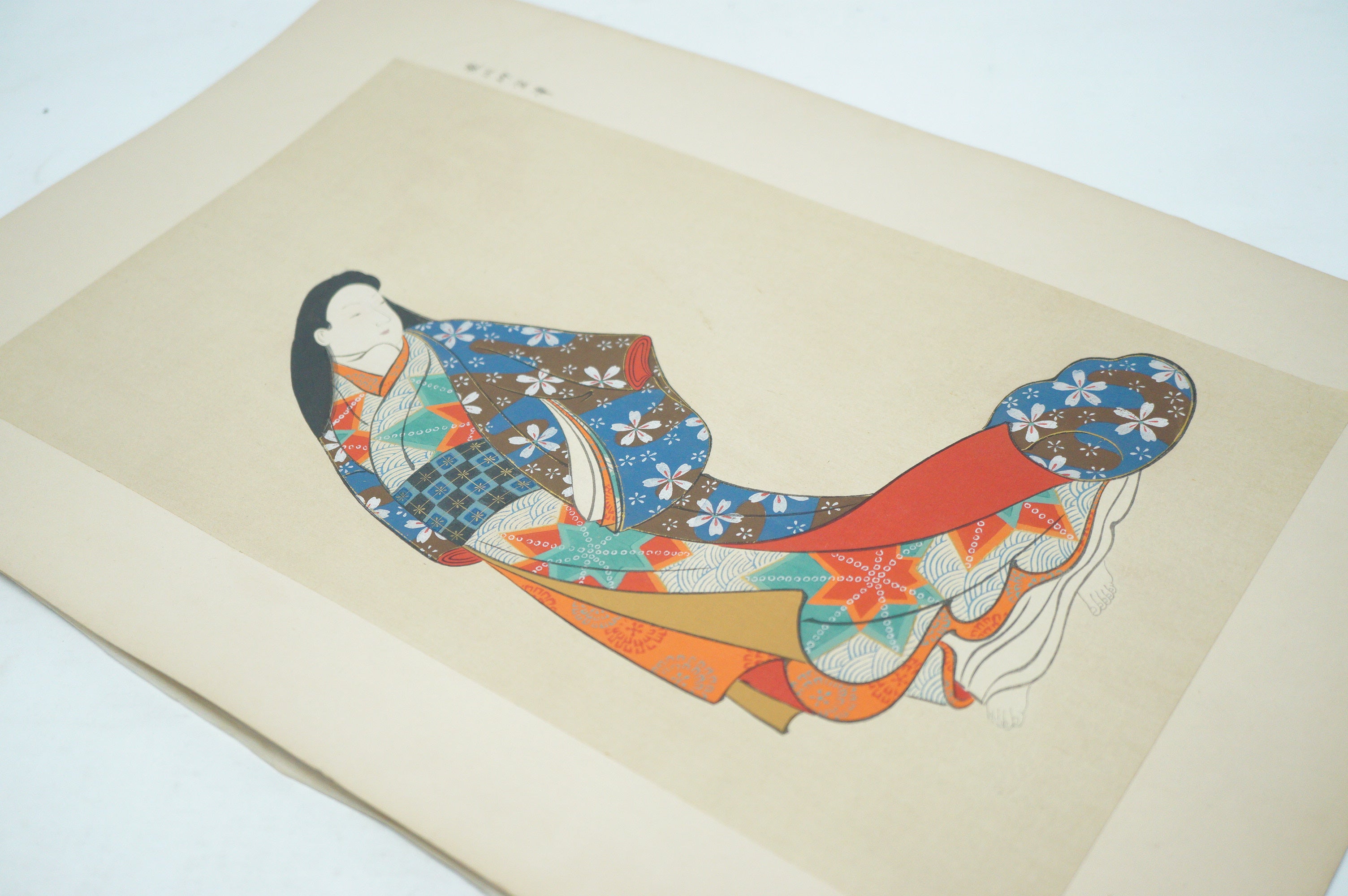 High Quality Binjinga Woodblockprint by Iwasa Matabei Vintage Recarved Edition 0622D3