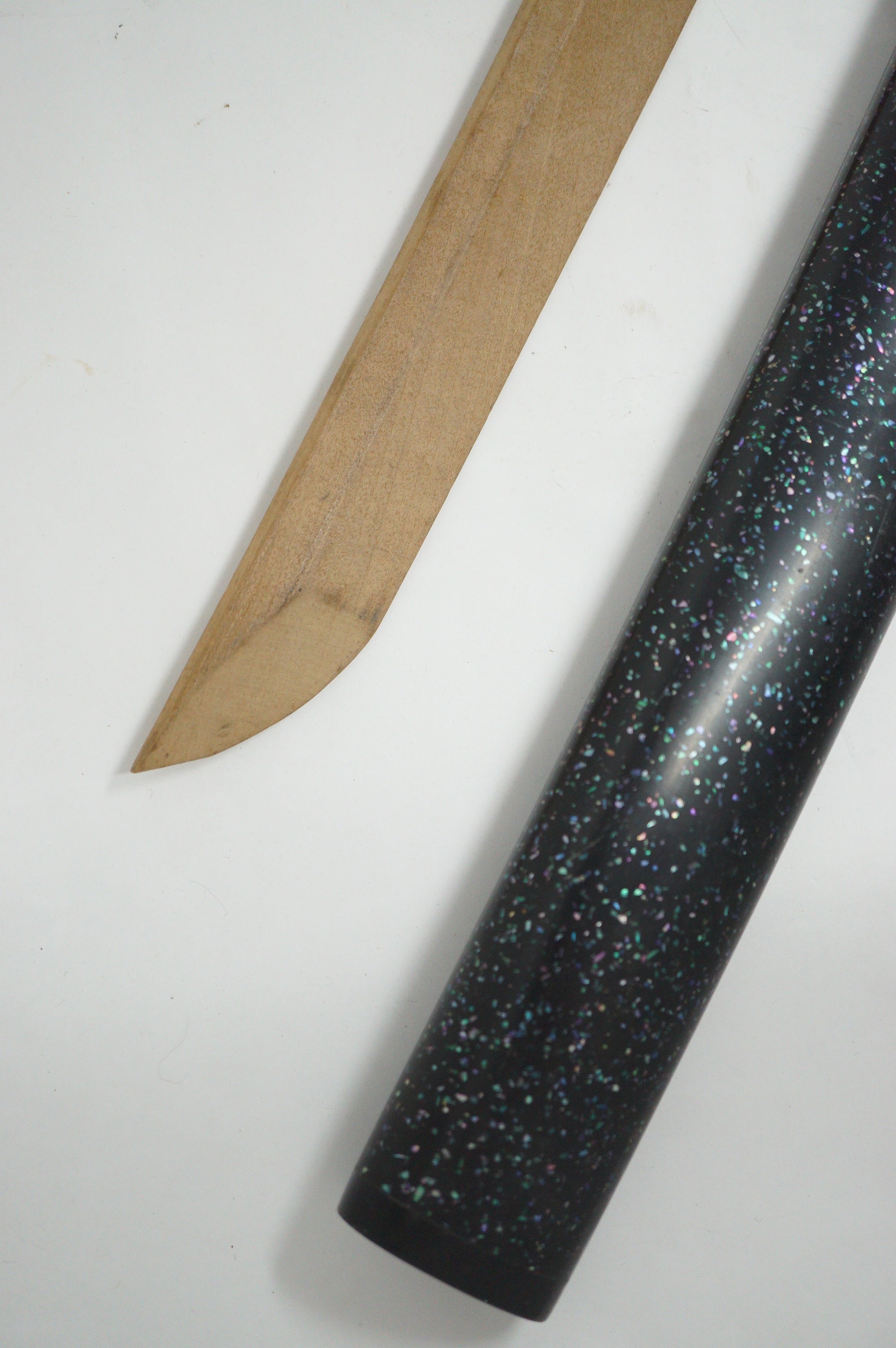 Japanese Katana Sword Scabbard Antique Saya with Shell Inlays & Sageo Cord 1226F42