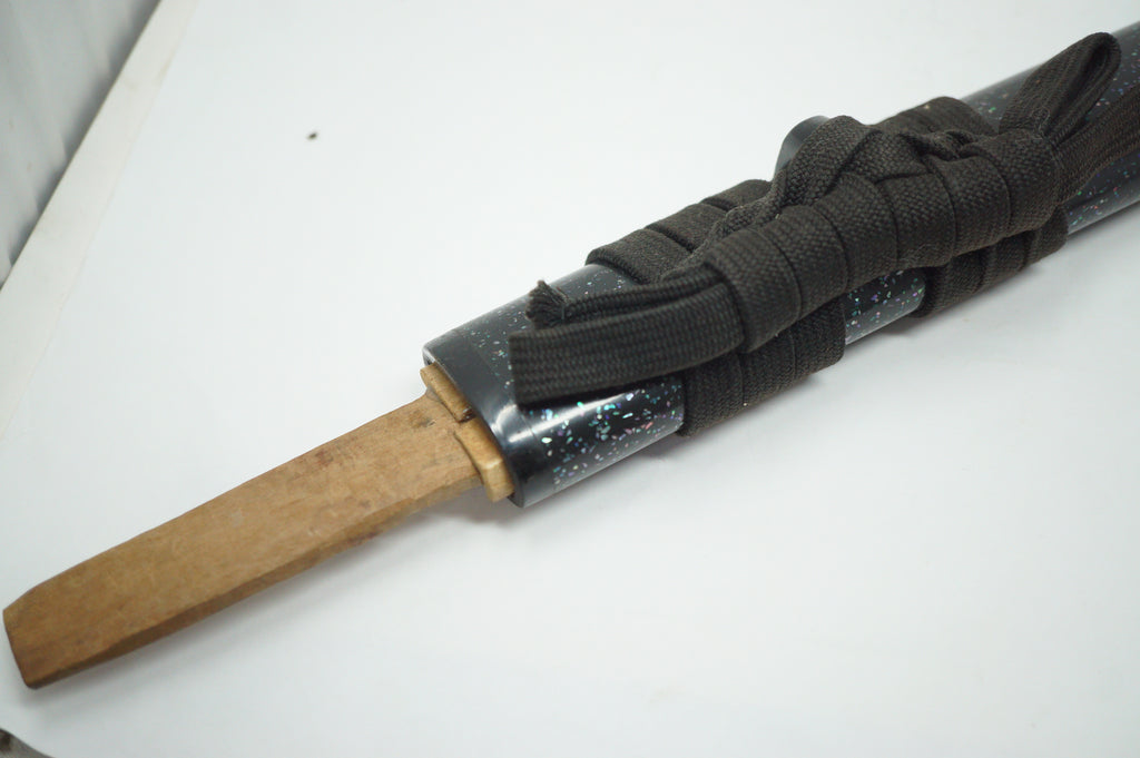 Japanese Katana Sword Scabbard Antique Saya with Shell Inlays & Sageo Cord 1226F42