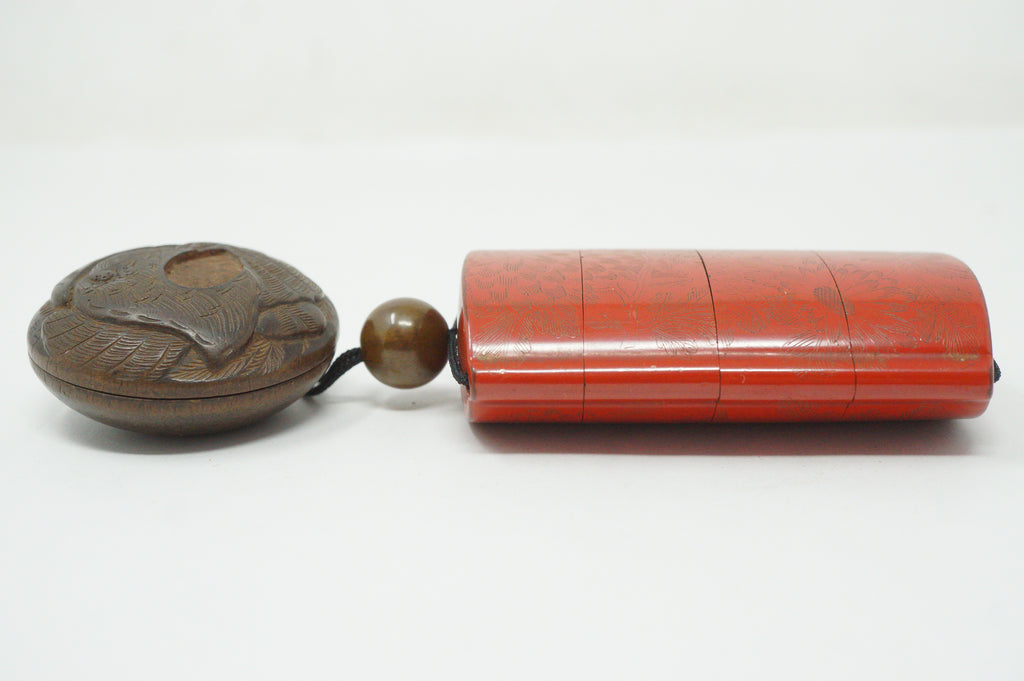 Japanese Sagemono Fine Inro Netsuke & Ojime Set from Japan 0611G4