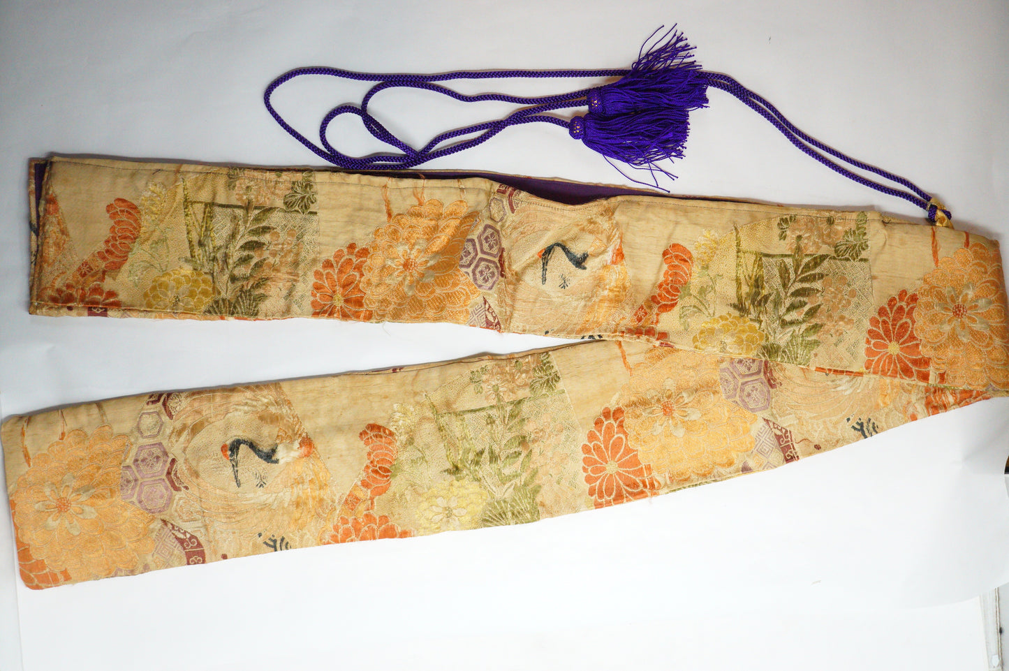 Japanese Vintage Weapon Bag made of Kimono Fabric from Japan 0110E4
