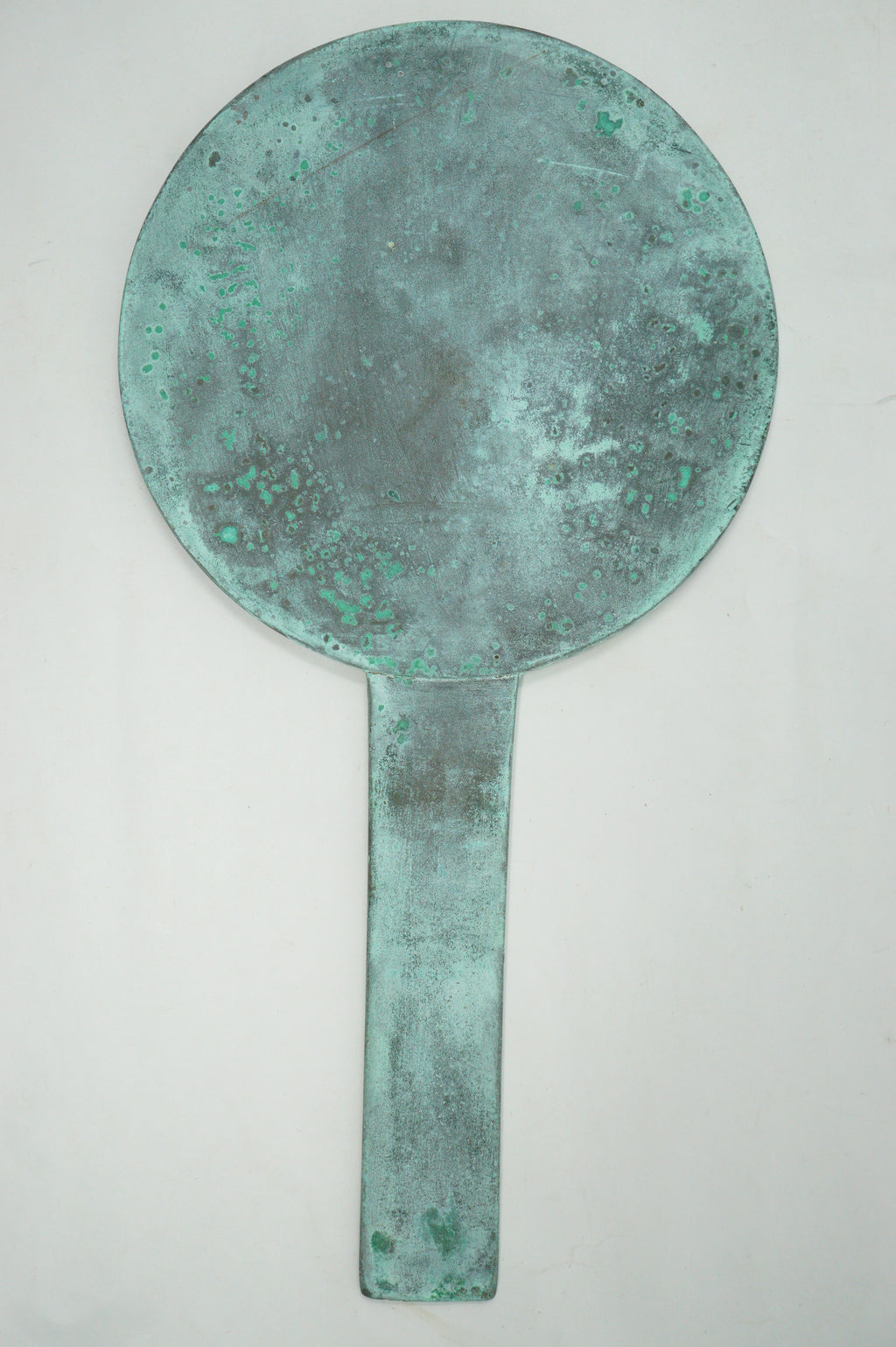 Japanese Antique Tekami Hand Mirror with Toyotomi Family Crest from Japan 0204F4