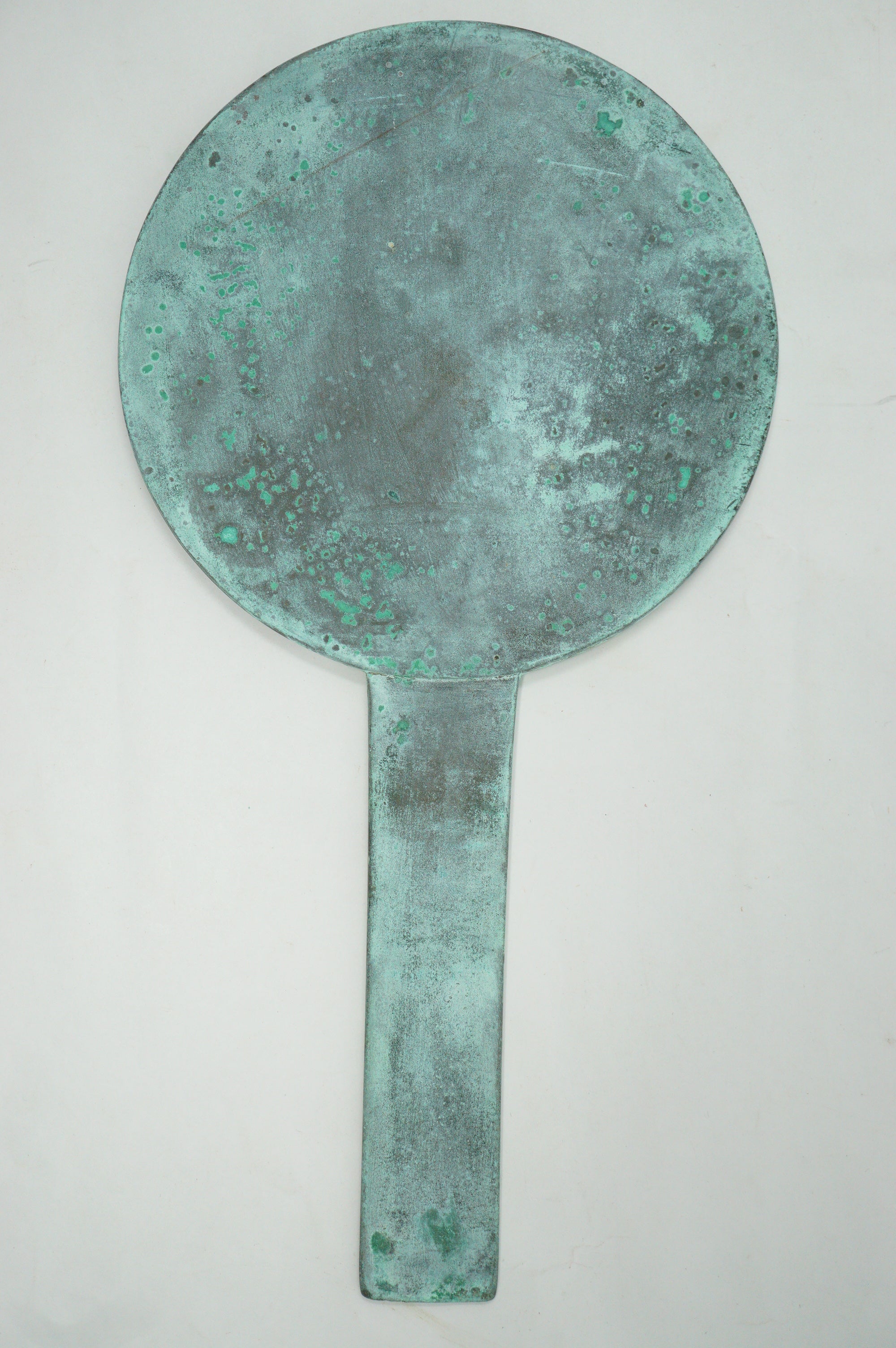 Japanese Antique Tekami Hand Mirror with Toyotomi Family Crest from Japan 0204F4