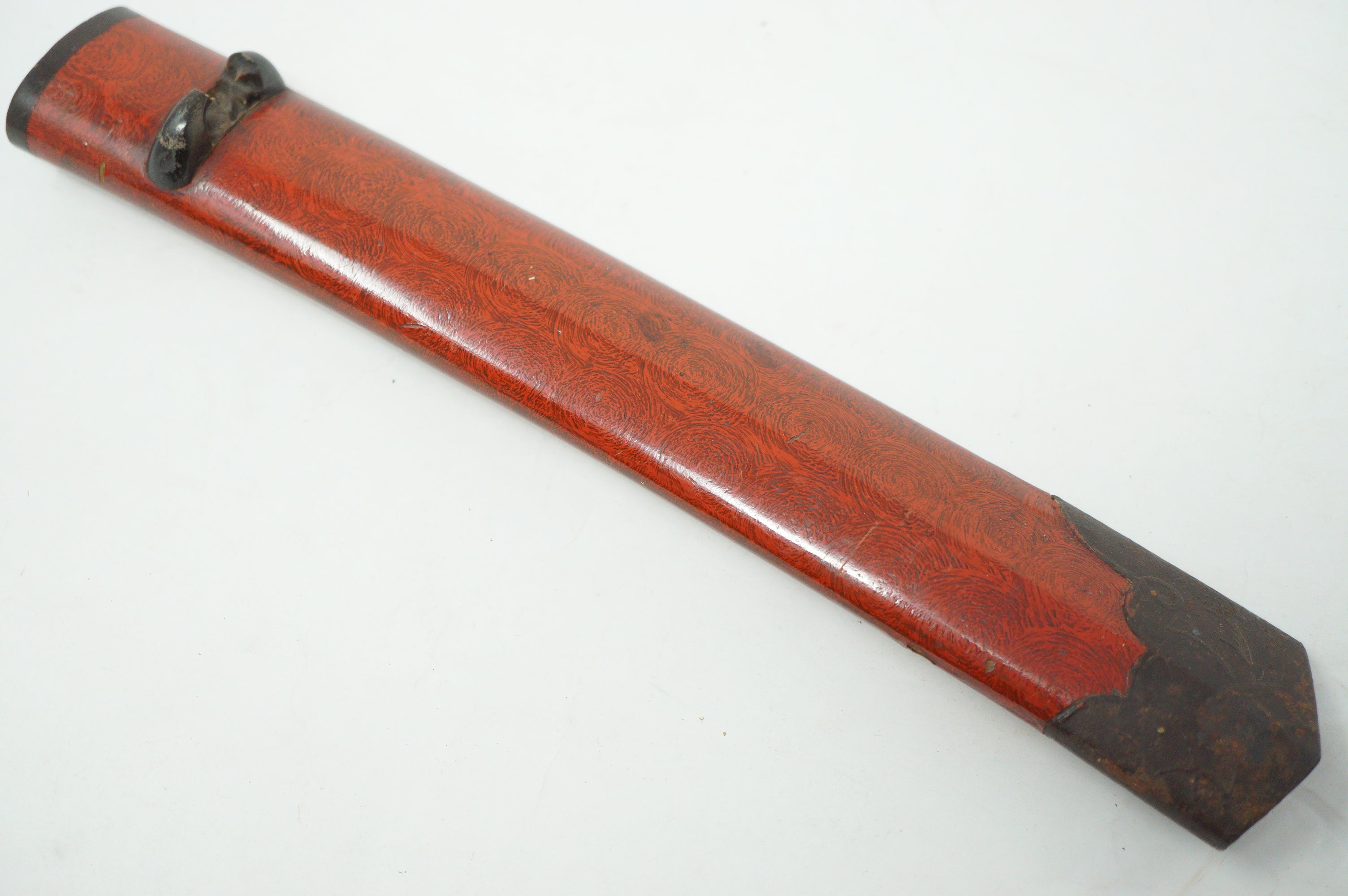 Japanische antike Dolchscheide Saya Antik mit Eisenspitze Original aus Japan 0212F4