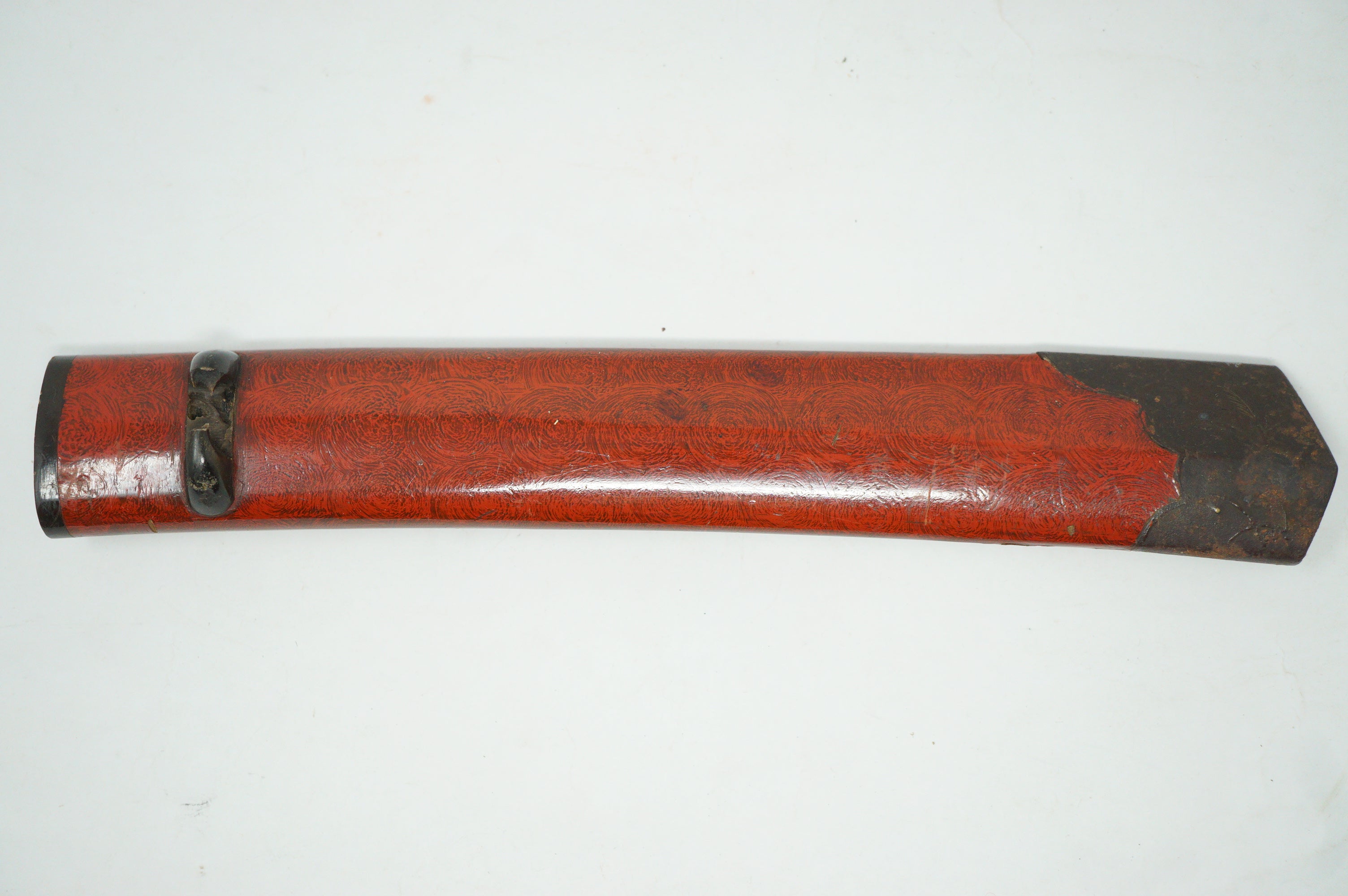 Japanische antike Dolchscheide Saya Antik mit Eisenspitze Original aus Japan 0212F4