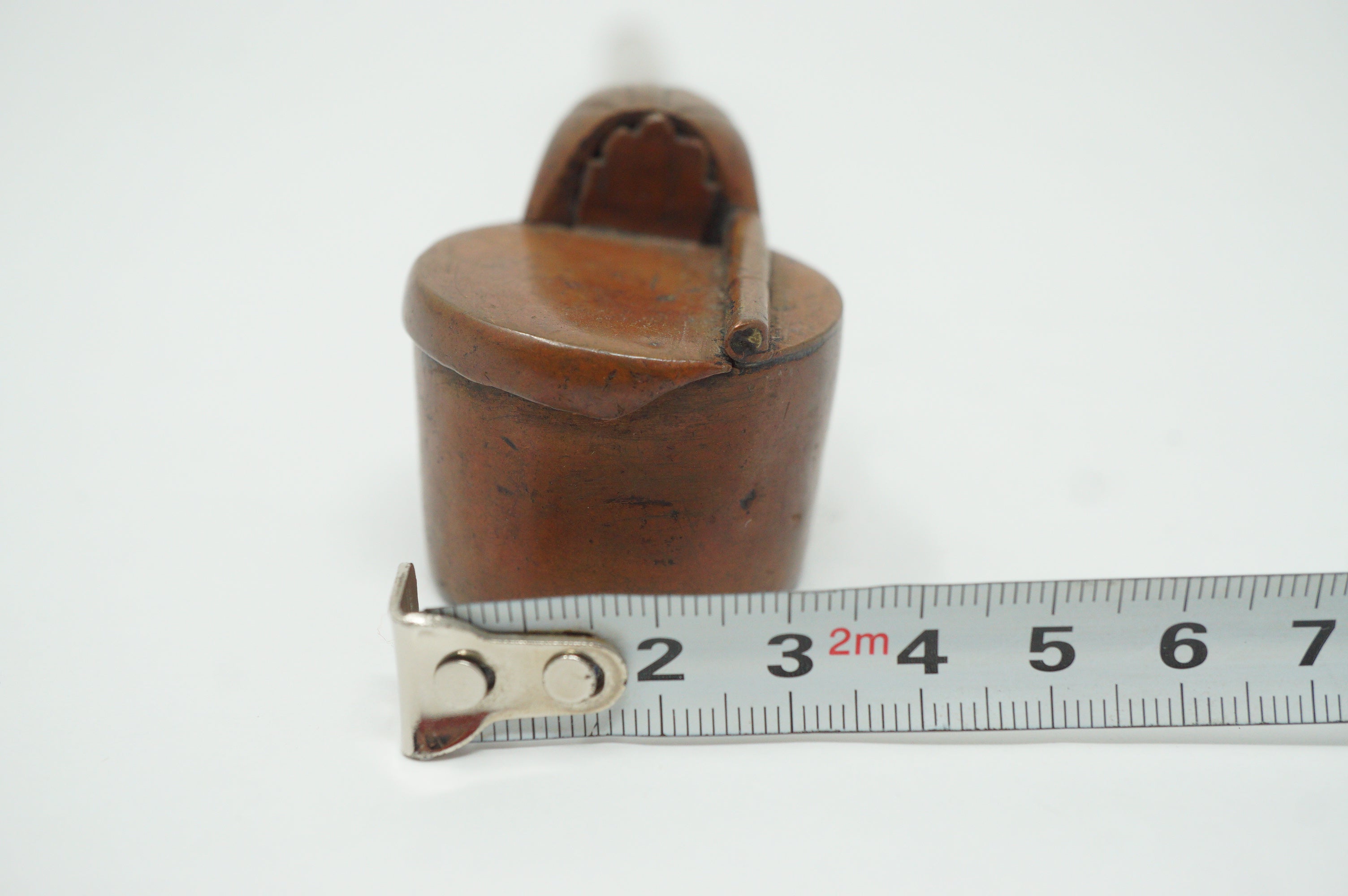 Japanese Portable Calligraphy Ink Container Antique Yatate made of Copper 0930F4