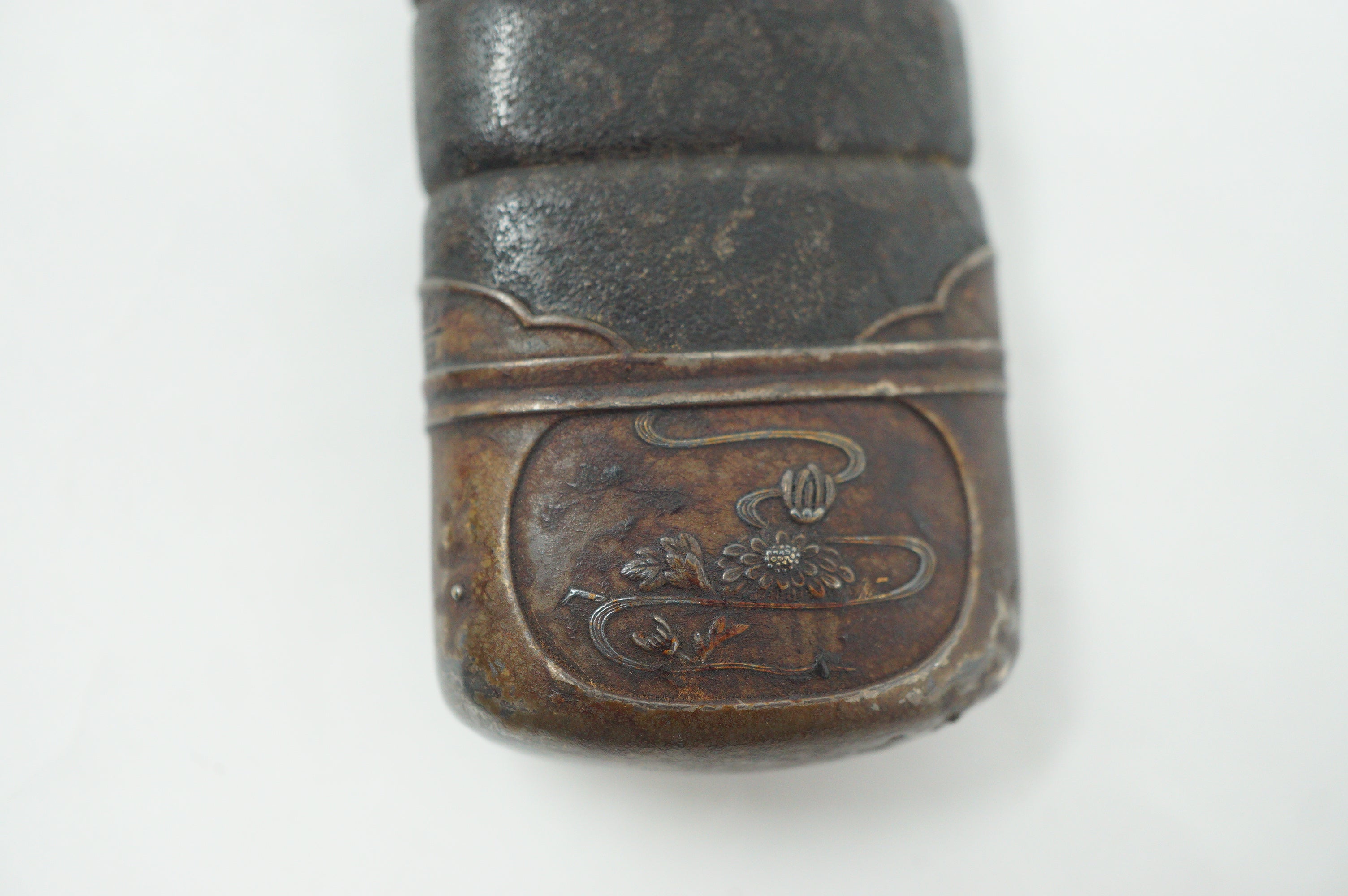 Japanese Sword Scabbard Authentic Saya Antique Original with Signed Kojiri from Japan 1127F4