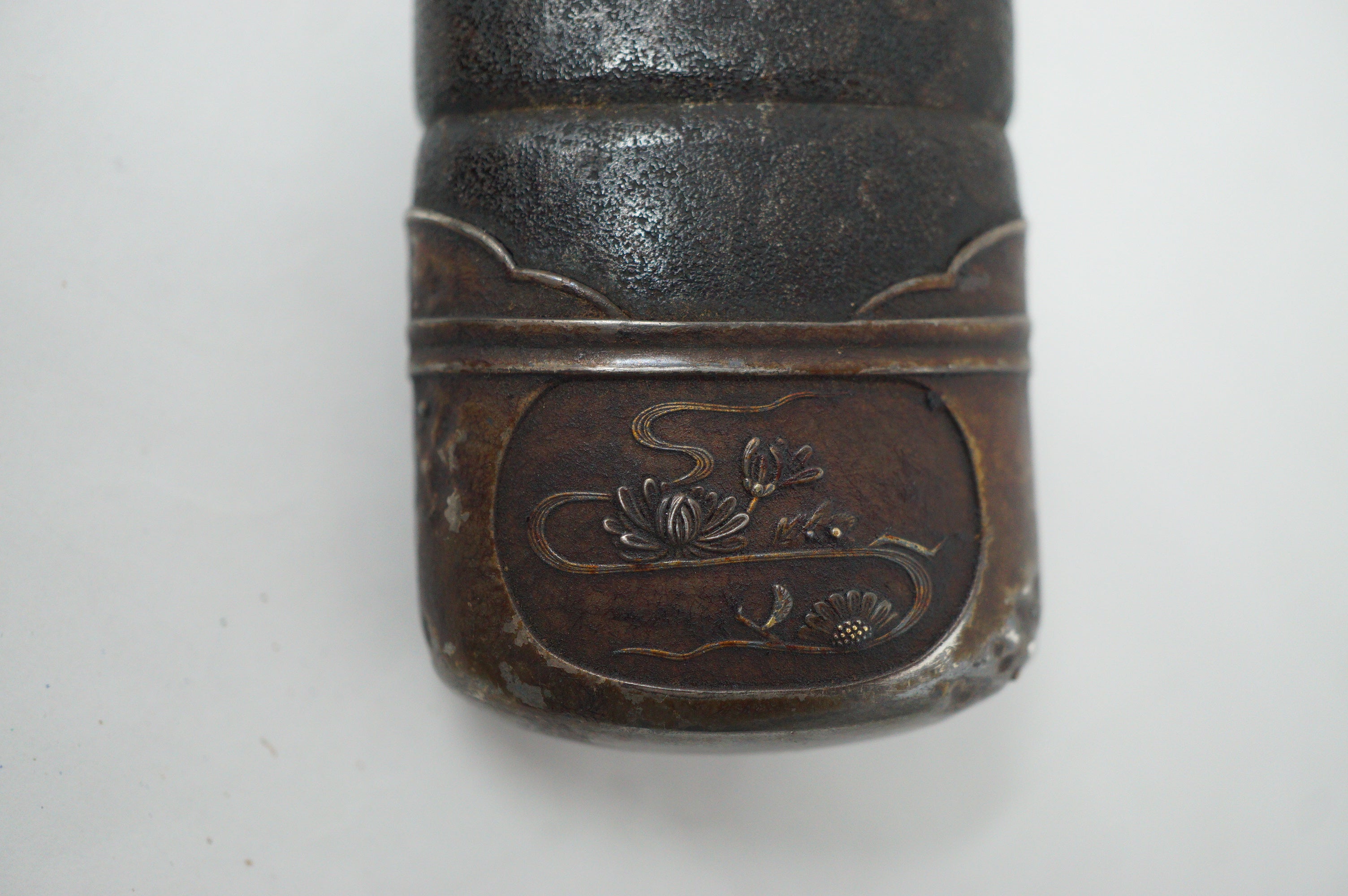 Japanese Sword Scabbard Authentic Saya Antique Original with Signed Kojiri from Japan 1127F4