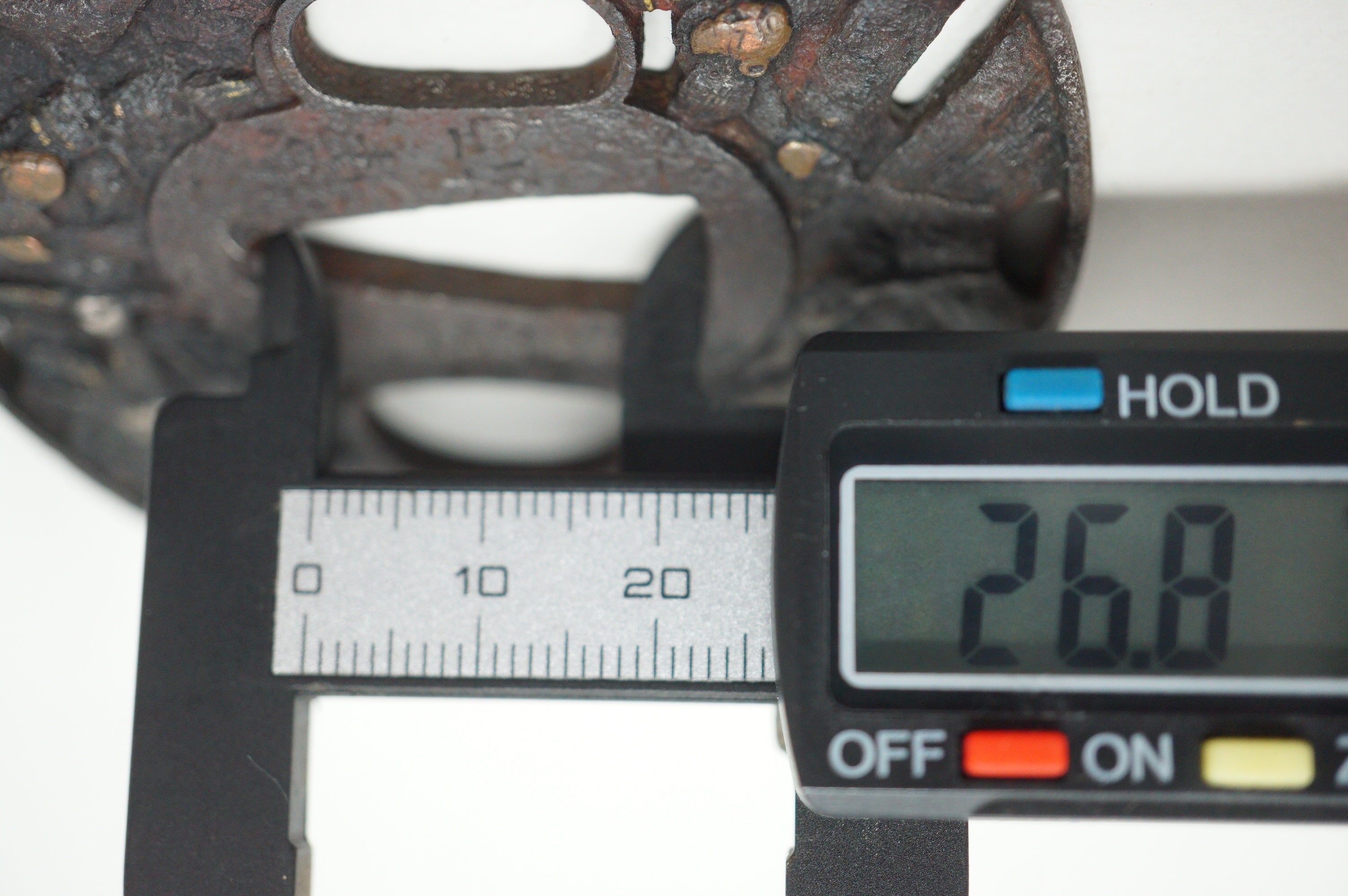 Japanese Tsuba Iron Sword Guard for Katana or Wakizashi Samurai Design & Signed 1201F4