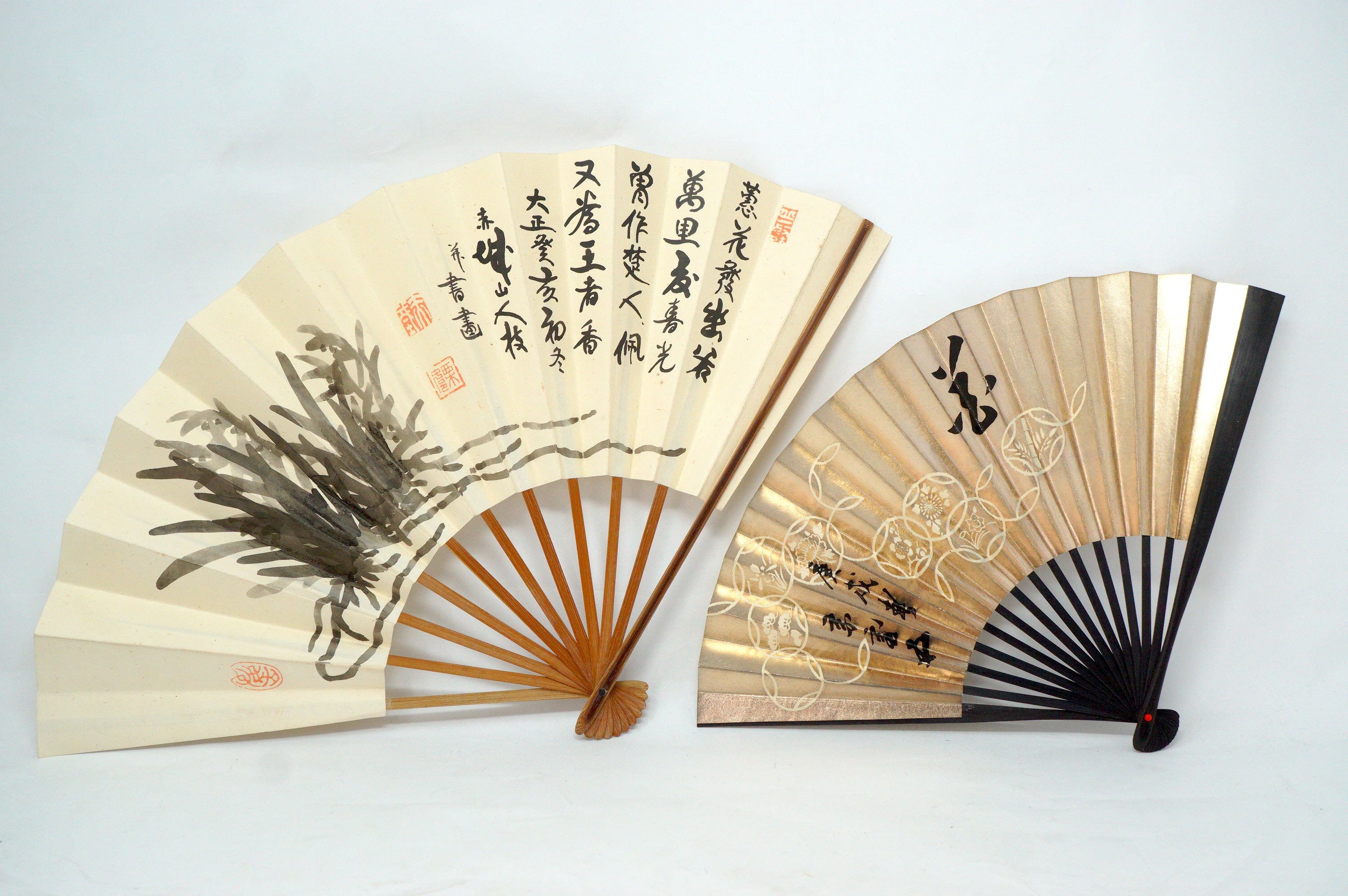 Japanische Sensu Faltfächer-Kollektion x10 Vintage Original 扇子 aus Japan 1127D4