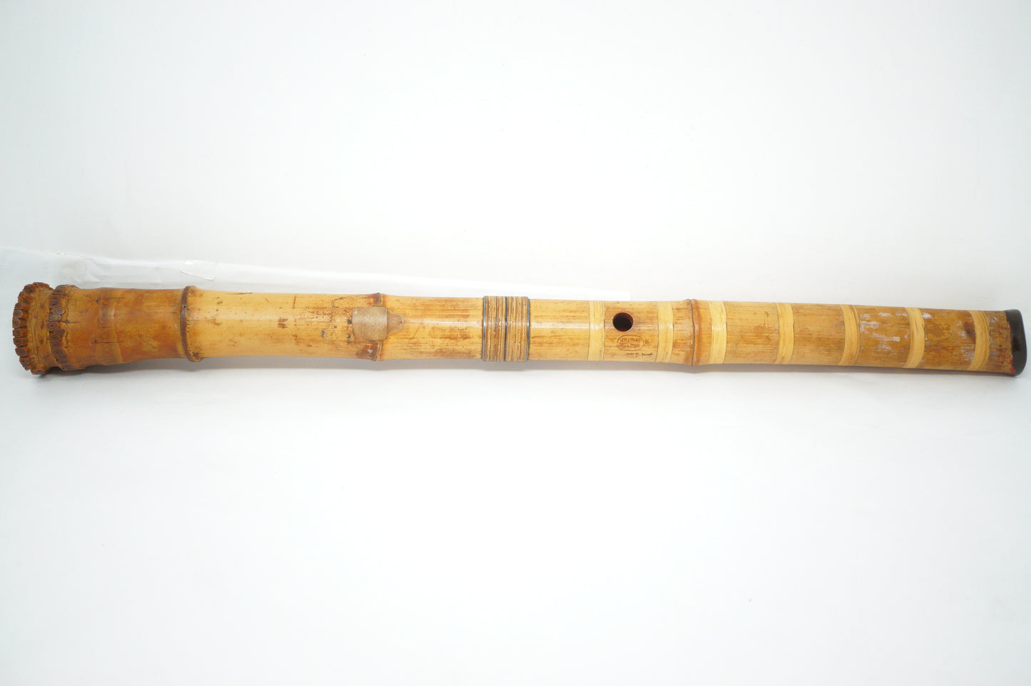 Japanese Shakuhachi Bamboo Flute Signed Original Vintage Instrument from Japan 1208D4