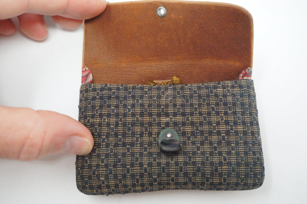 Japanese Sagemono Fine Wallet Ladies Pouch with Netsuke & Ojime from Japan 0611G5