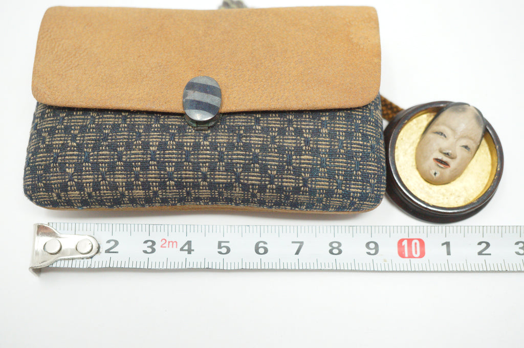 Japanese Sagemono Fine Wallet Ladies Pouch with Netsuke & Ojime from Japan 0611G5