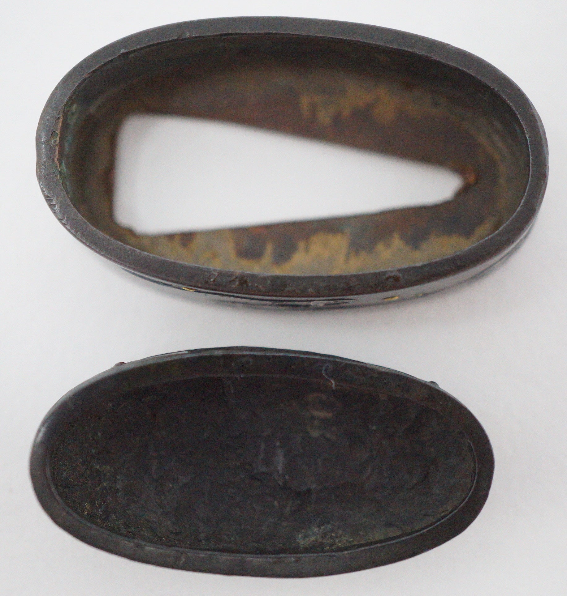Japanese Kashira & Fuchi Sword Parts Set with Dragon Design 0706D5