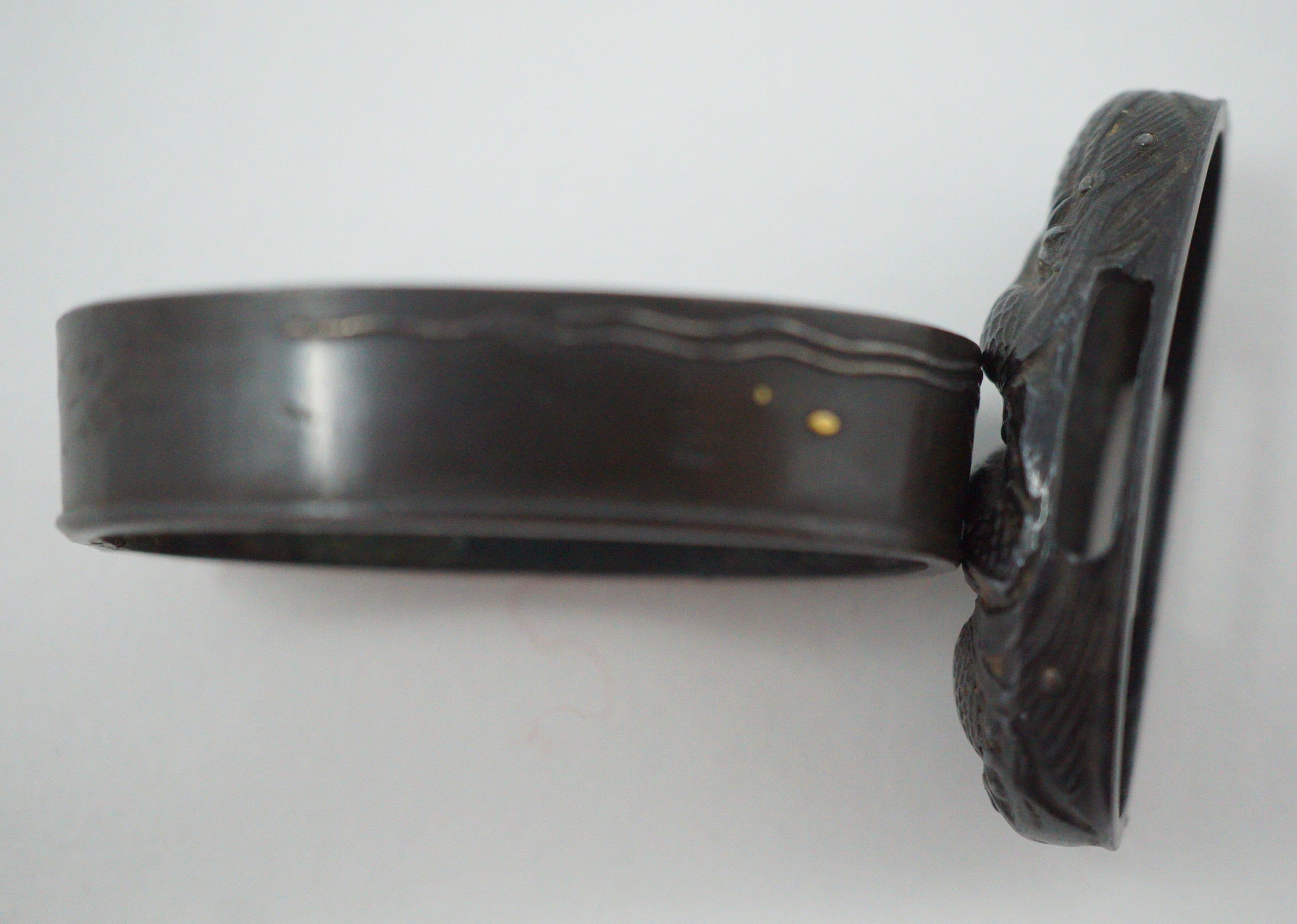 Japanese Kashira & Fuchi Sword Parts Set with Dragon Design 0706D5