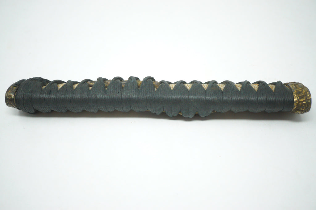 Antique Edo Period Japanese Katana Tsuka • Ornate Dragon Motif High-Relief Gilt Menuki Sword Handle 0623G5