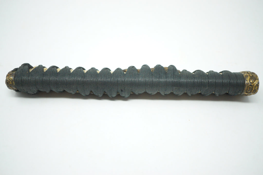 Antique Edo Period Japanese Katana Tsuka • Ornate Dragon Motif High-Relief Gilt Menuki Sword Handle 0623G5