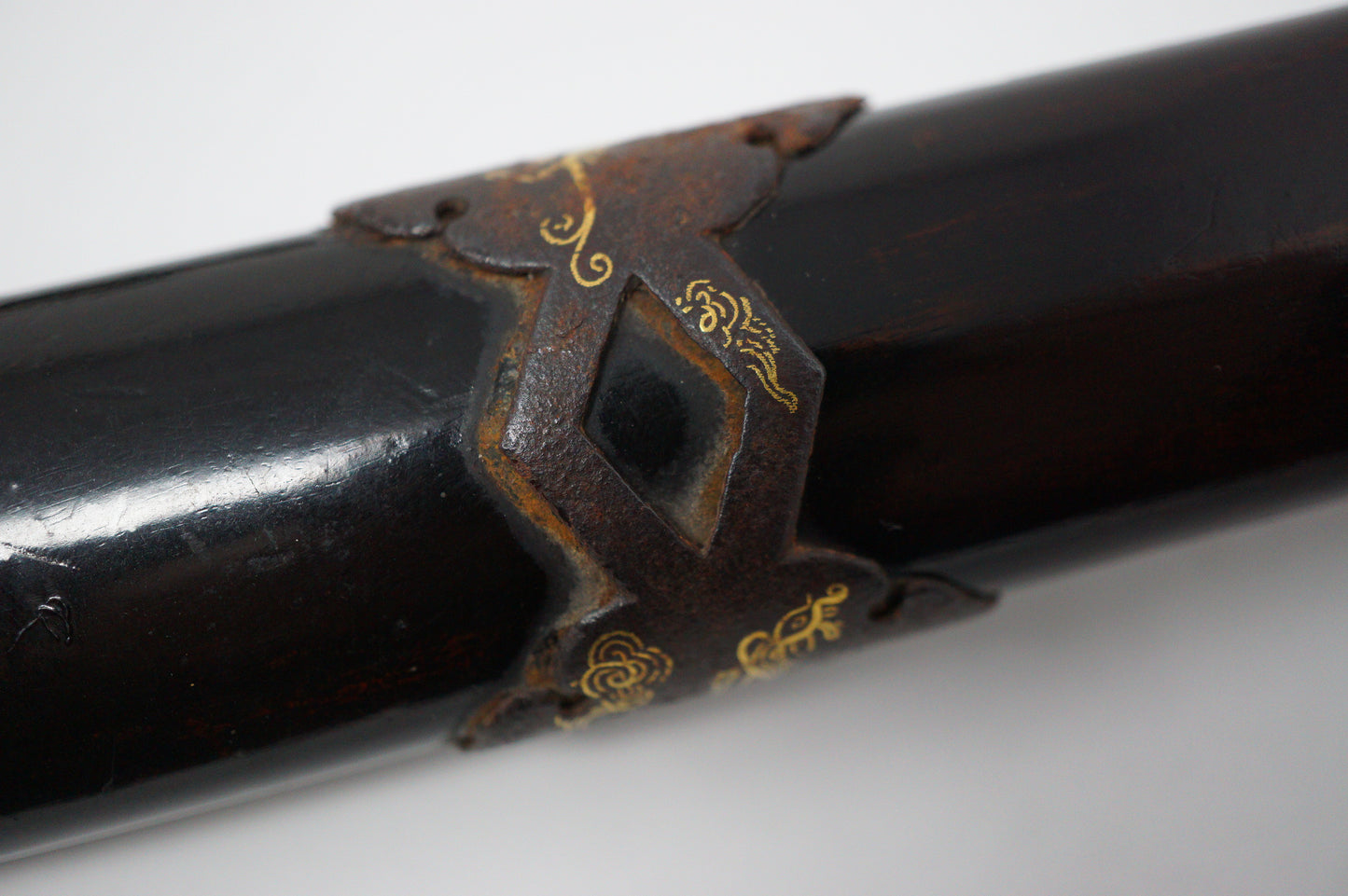 Japanese Wakizashi Sword with Wooden Blade & Gold Inlays Antique Original from Japan 0119E5