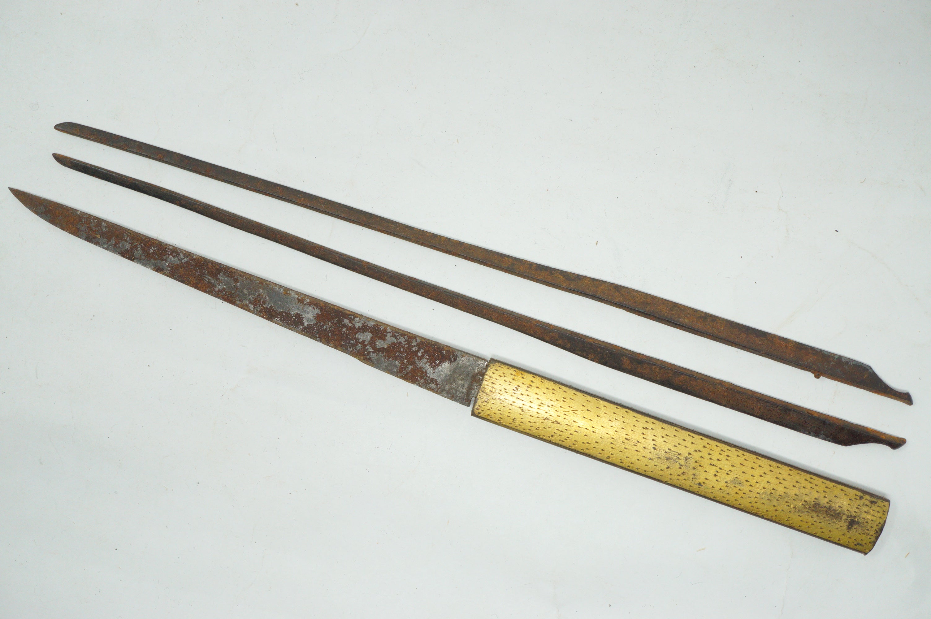 Japanische antike Wakizashi-Schwertteile inkl. feinem Kogai- und Kozuka-Set, Original aus Japan 0212F5