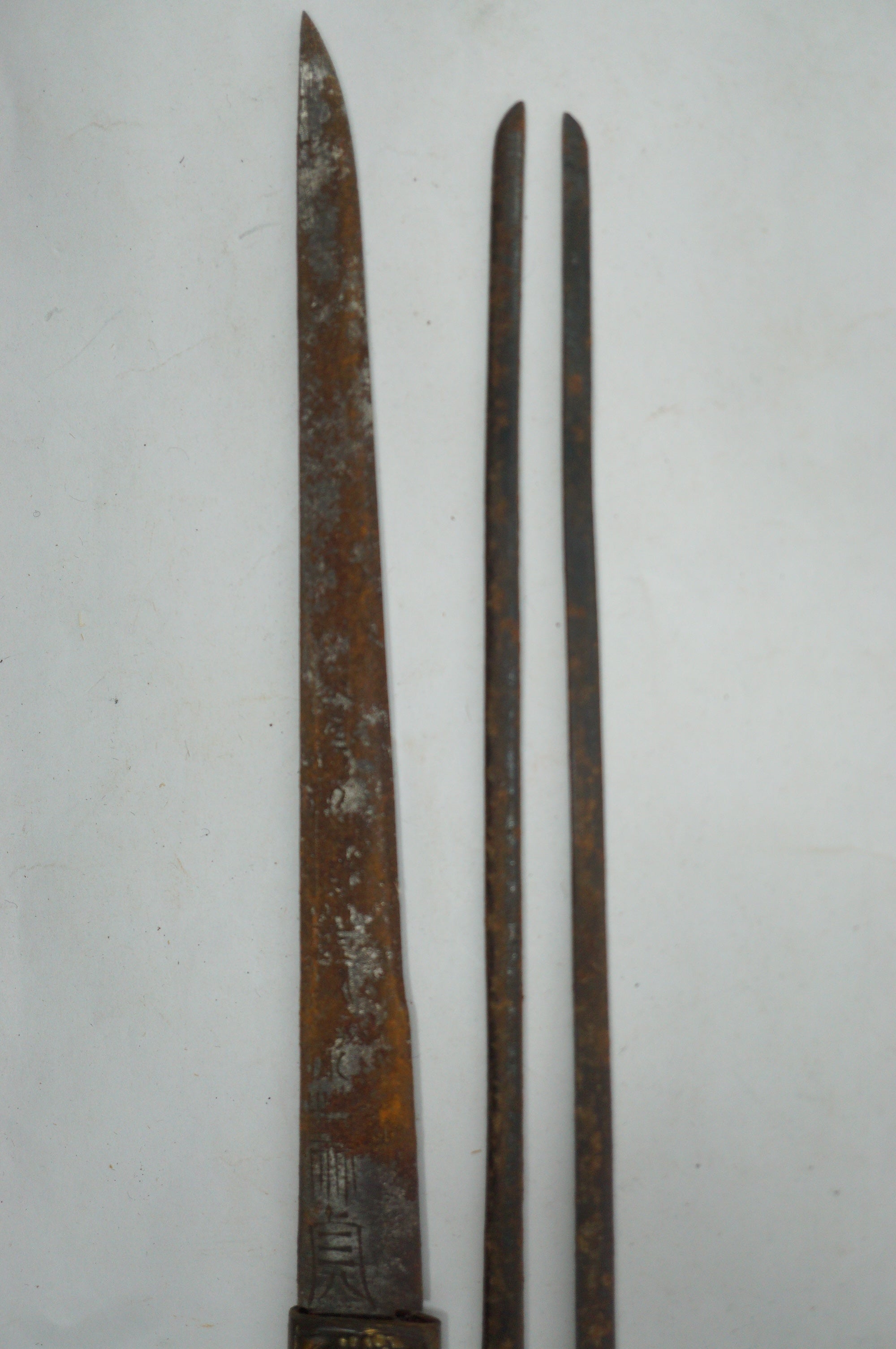 Japanische antike Wakizashi-Schwertteile inkl. feinem Kogai- und Kozuka-Set, Original aus Japan 0212F5