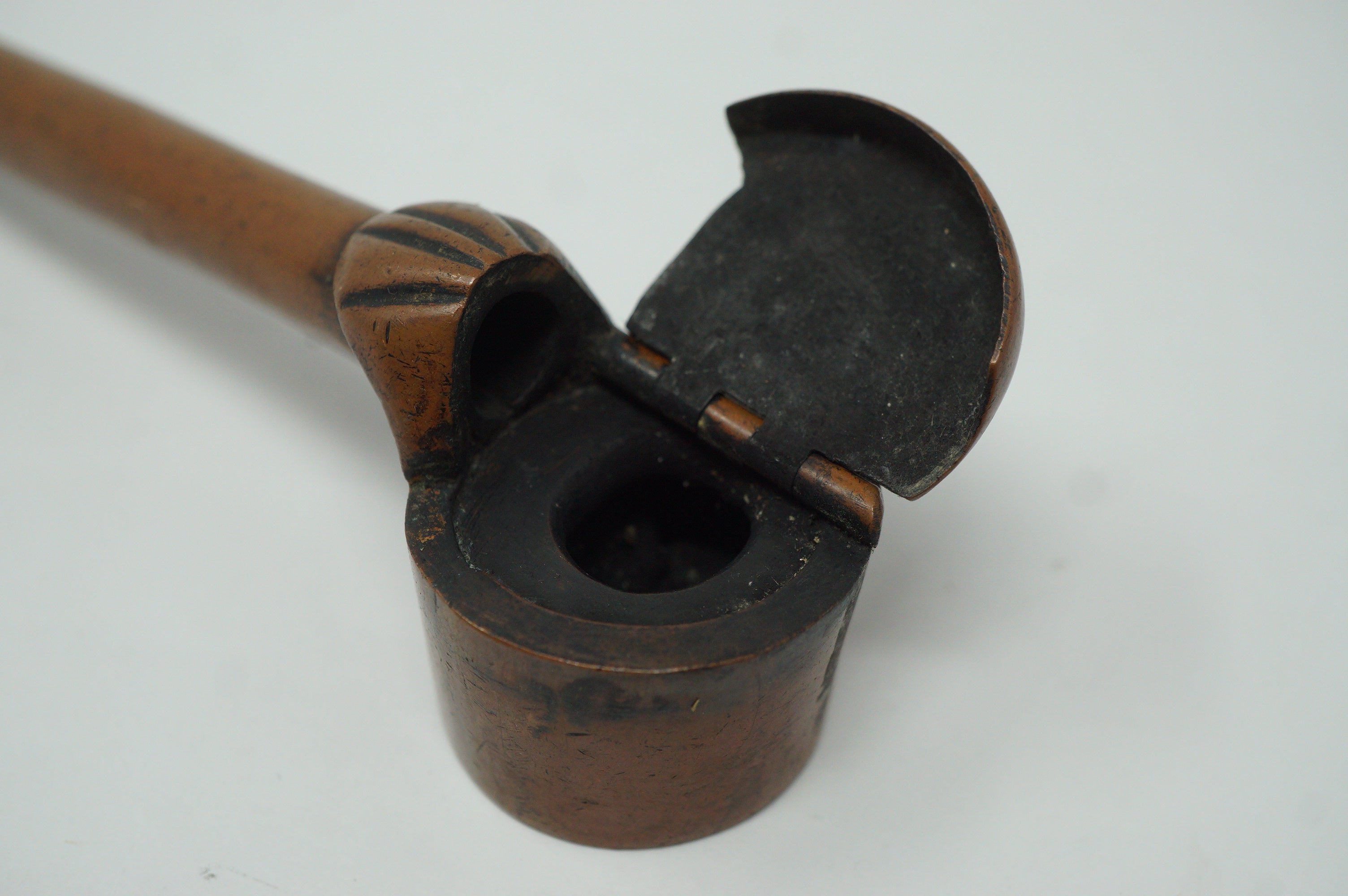 Japanese Portable Calligraphy Ink Container Antique Yatate made of Copper 0930F5