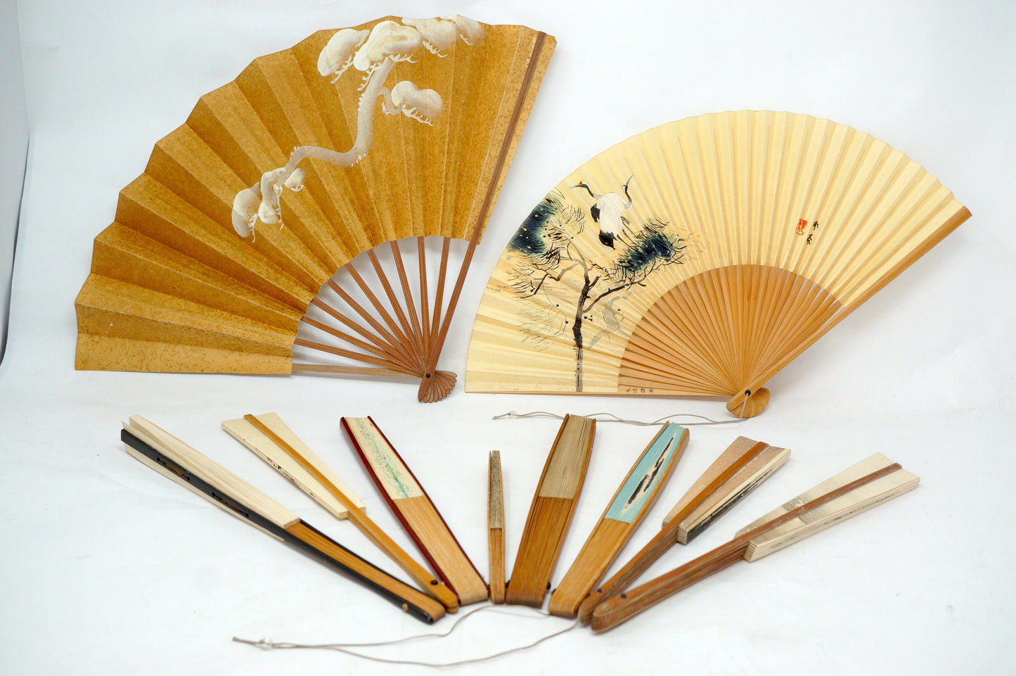 Japanische Sensu Faltfächer-Kollektion x10 Vintage Original 扇子 aus Japan 1127D5