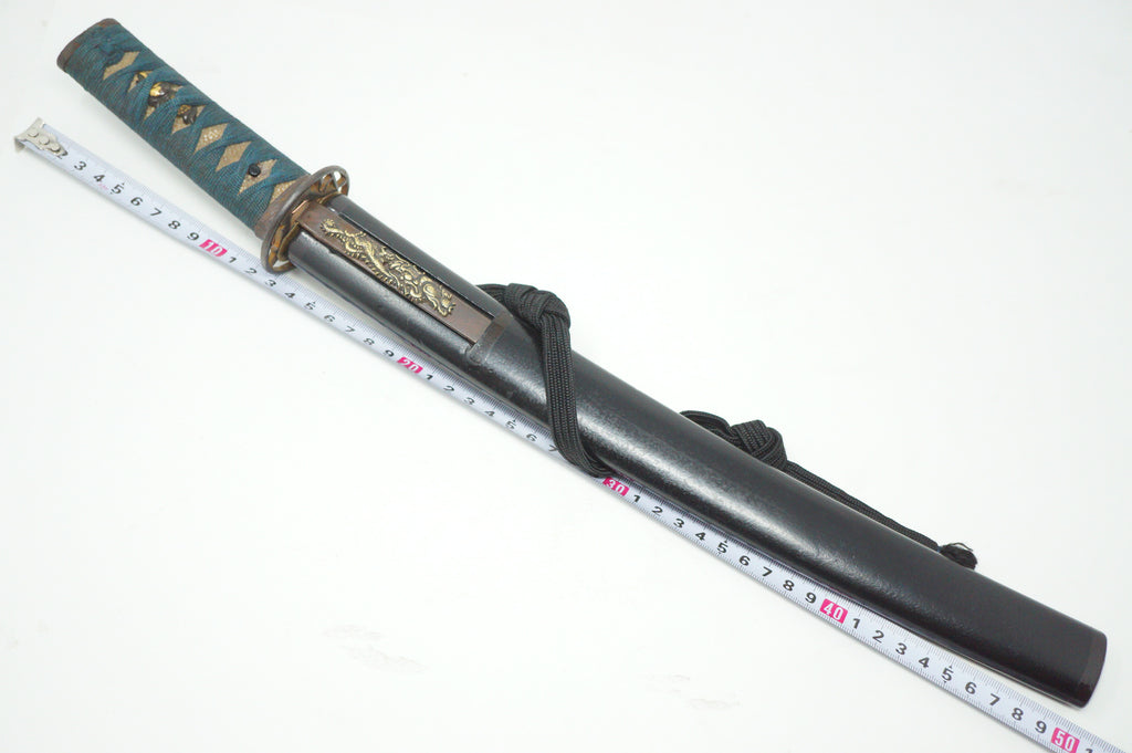 Antikes Wakizashi-Schwert mit Holzklinge und Zubehör 0602D5