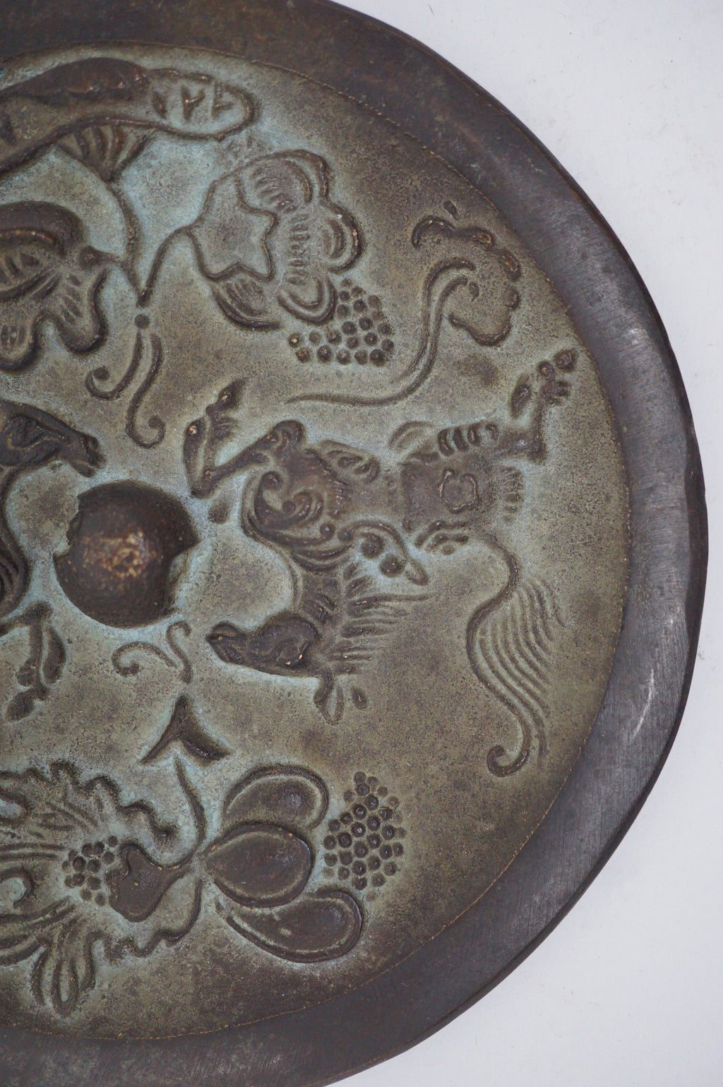 Antique Japanese Bronze Mirror with Horse Images 0619D5