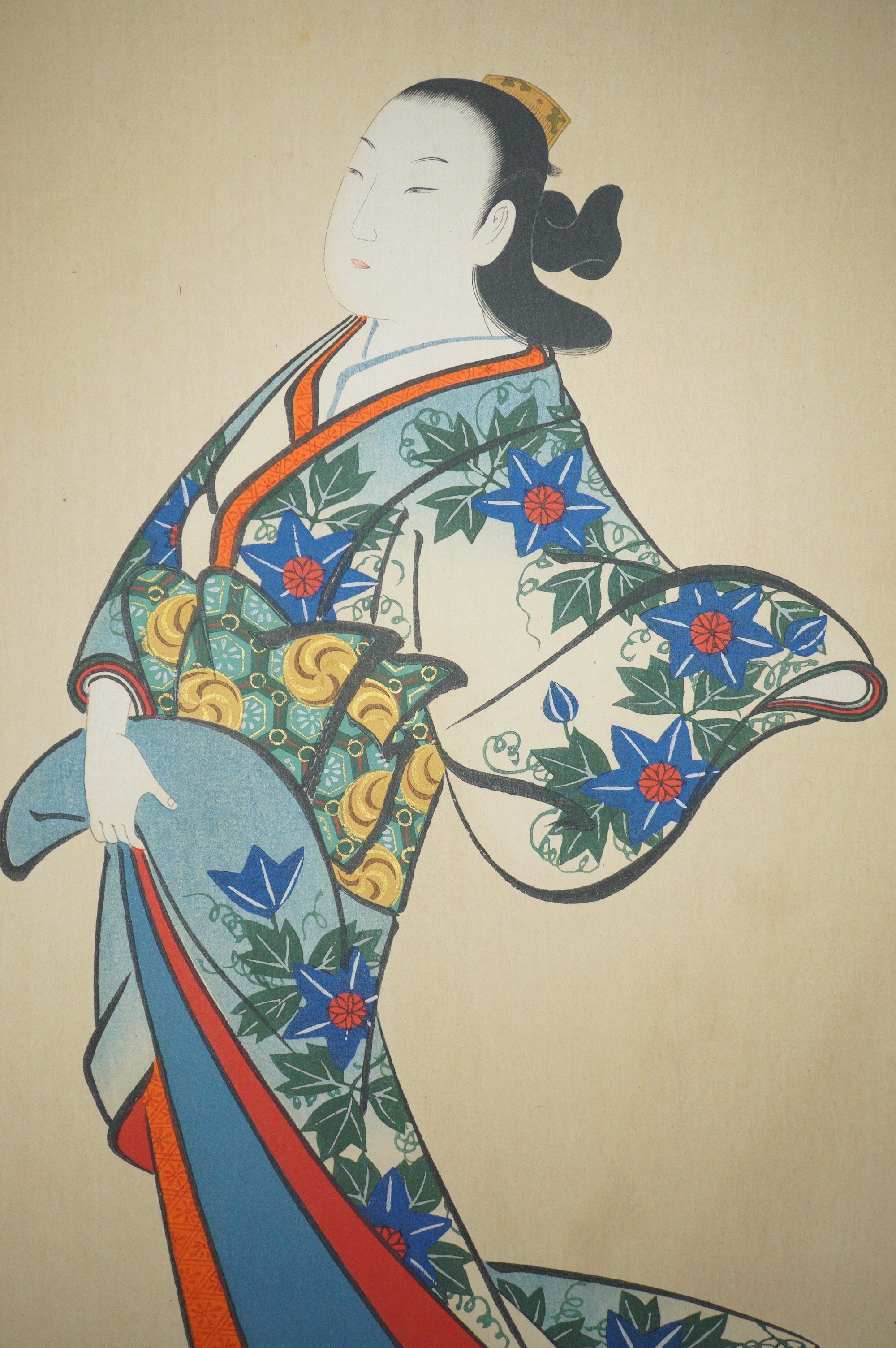 High Quality Binjinga Woodblockprint by Kaigetsudo Vintage Recarved Edition 0622D5