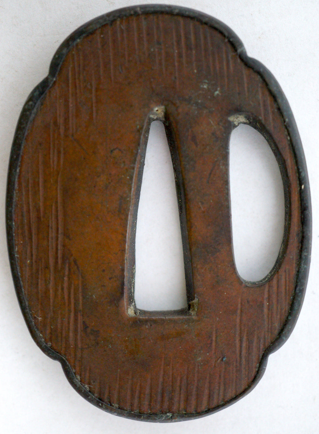 Japanese Tsuba Tanto Knife Guard Edo Original Copper Tsuba from Japan 0530E6