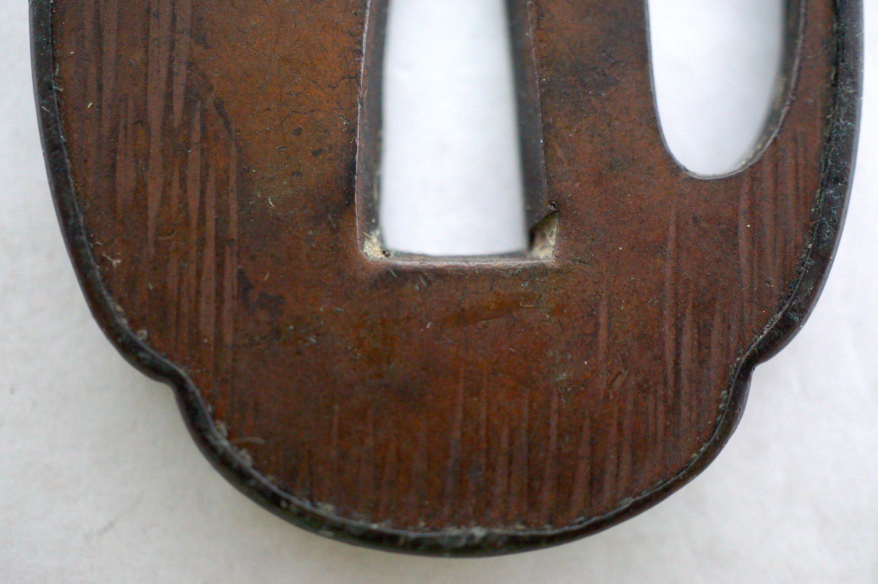 Japanese Tsuba Tanto Knife Guard Edo Original Copper Tsuba from Japan 0530E6
