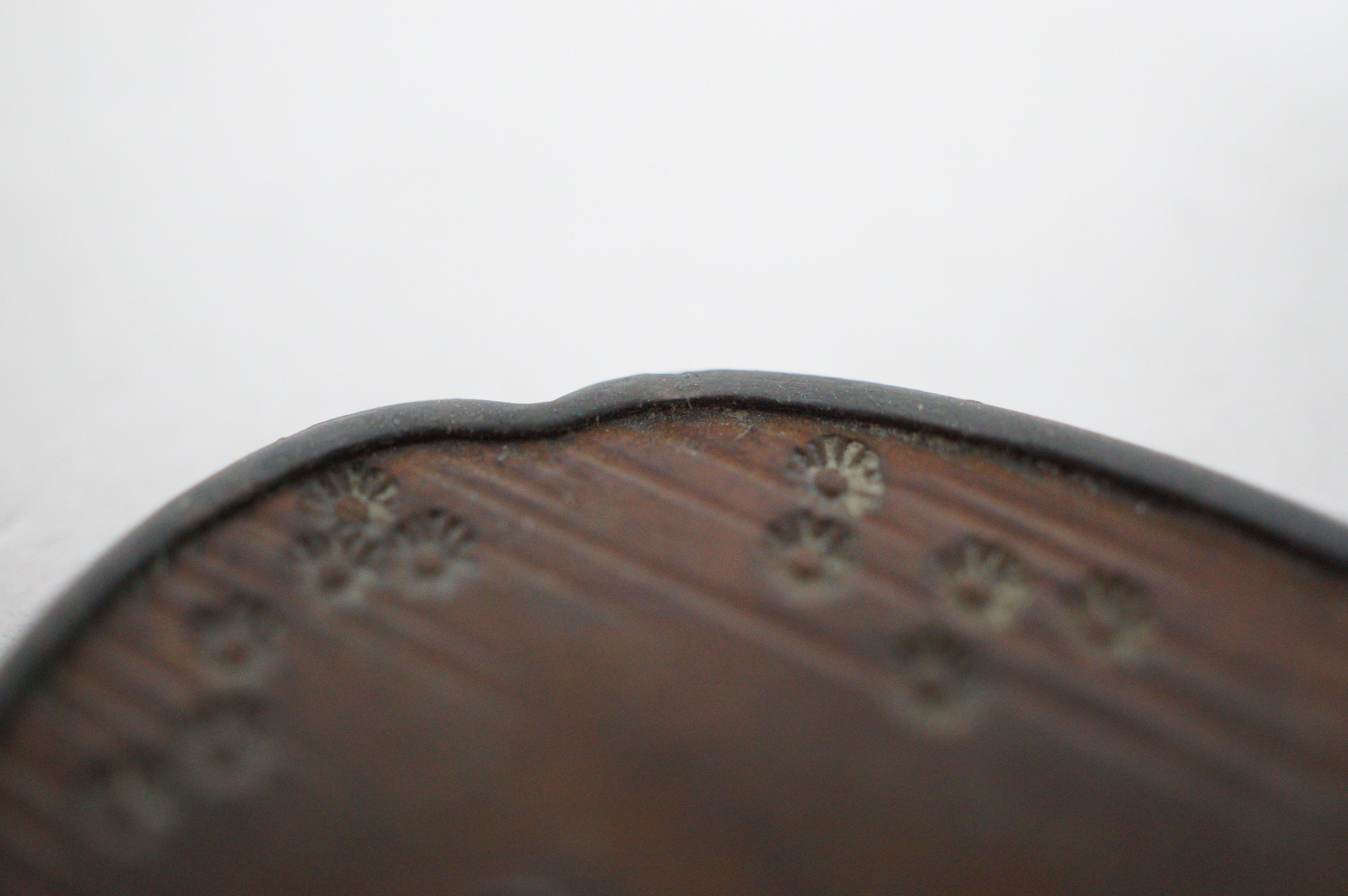 Japanese Tsuba Tanto Knife Guard Edo Original Copper Tsuba from Japan 0530E6