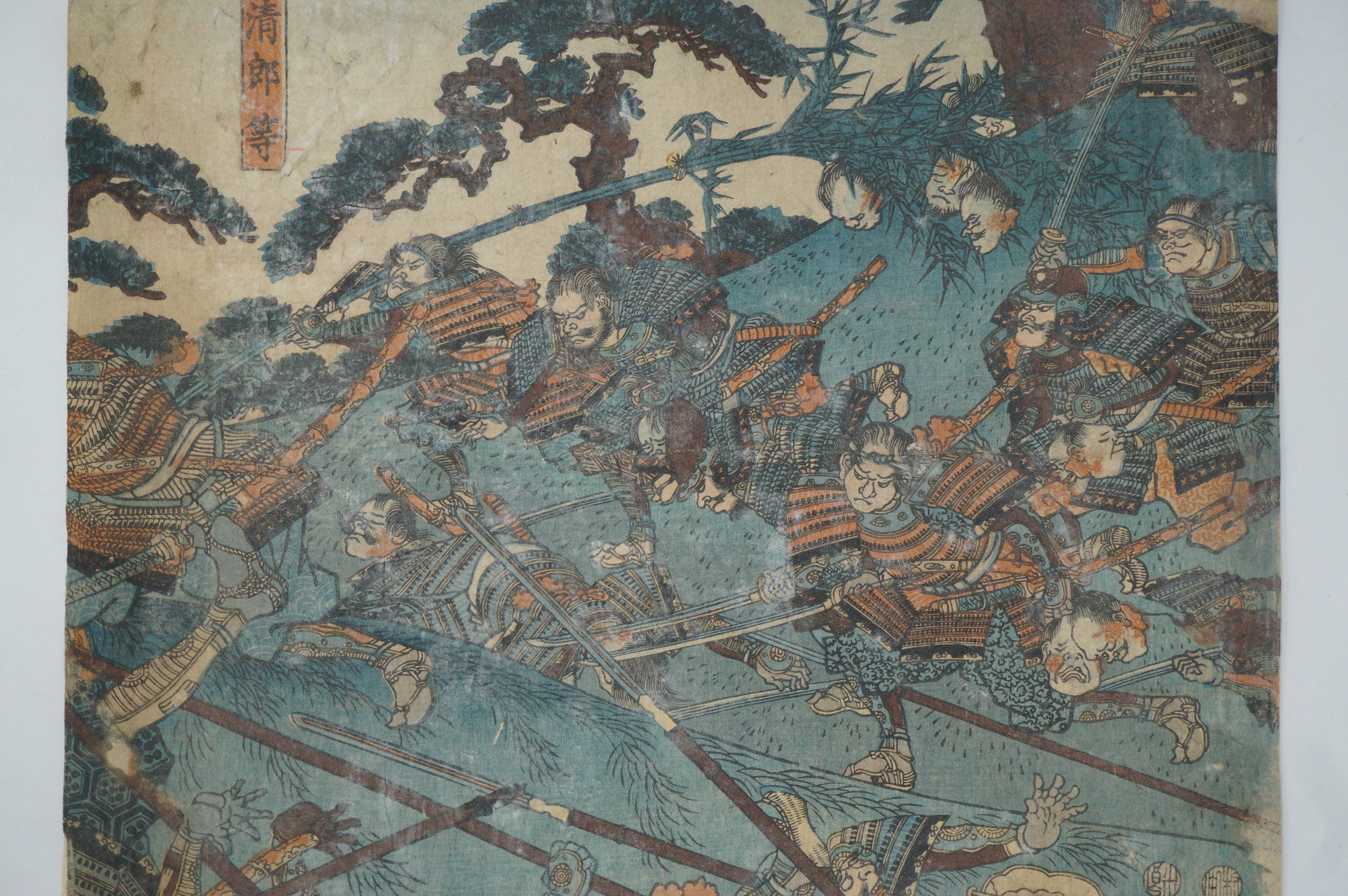 日本木版画原作，歌川国芳 - 激烈战斗场景 - 日本 0129F6