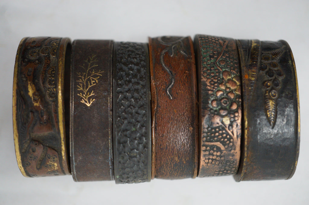 Japanese Fuchi Sword-Collar Collection x6 Collection Antique Originals from Japan 0212F6