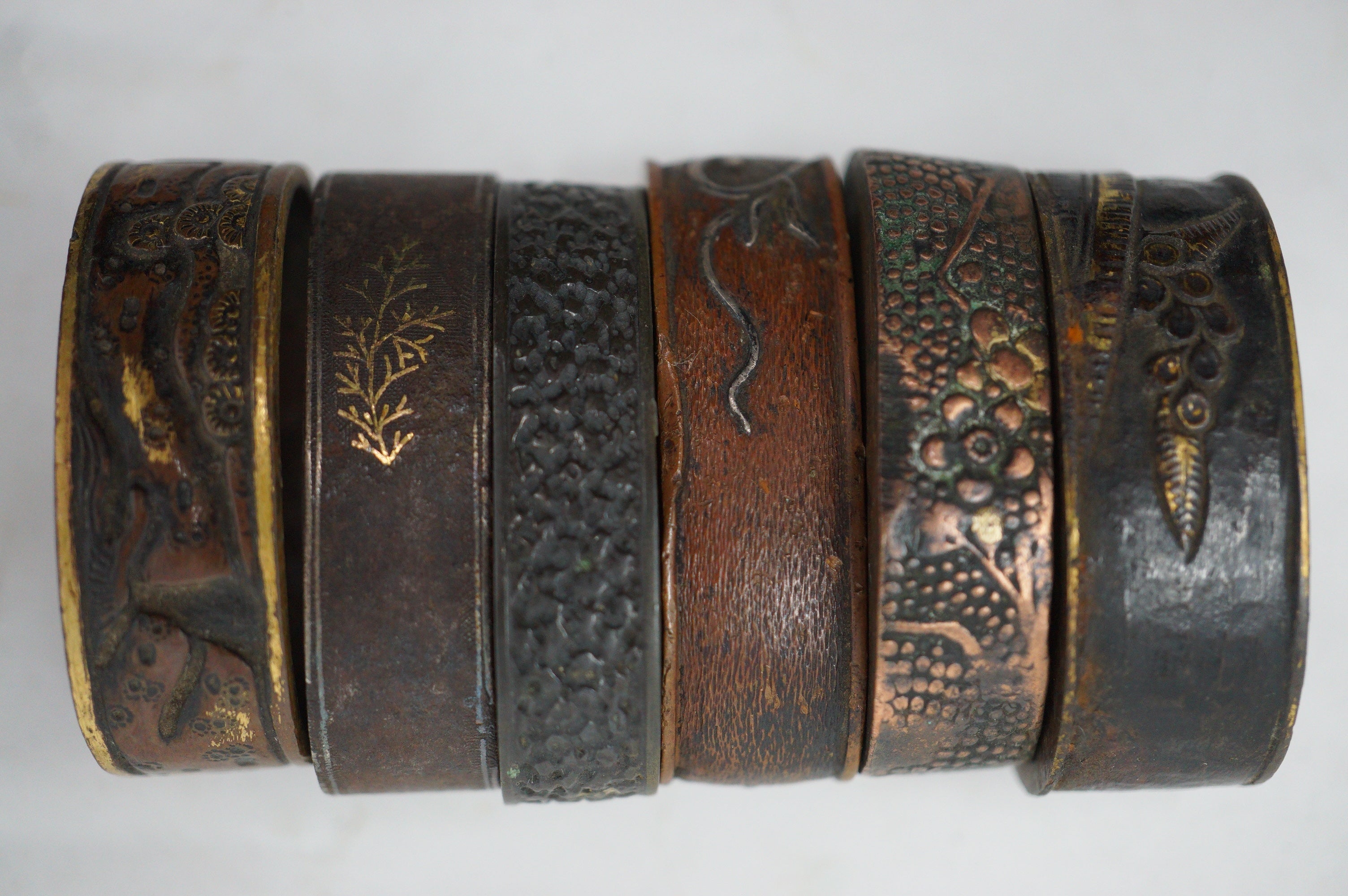Japanese Fuchi Sword-Collar Collection x6 Collection Antique Originals from Japan 0212F6