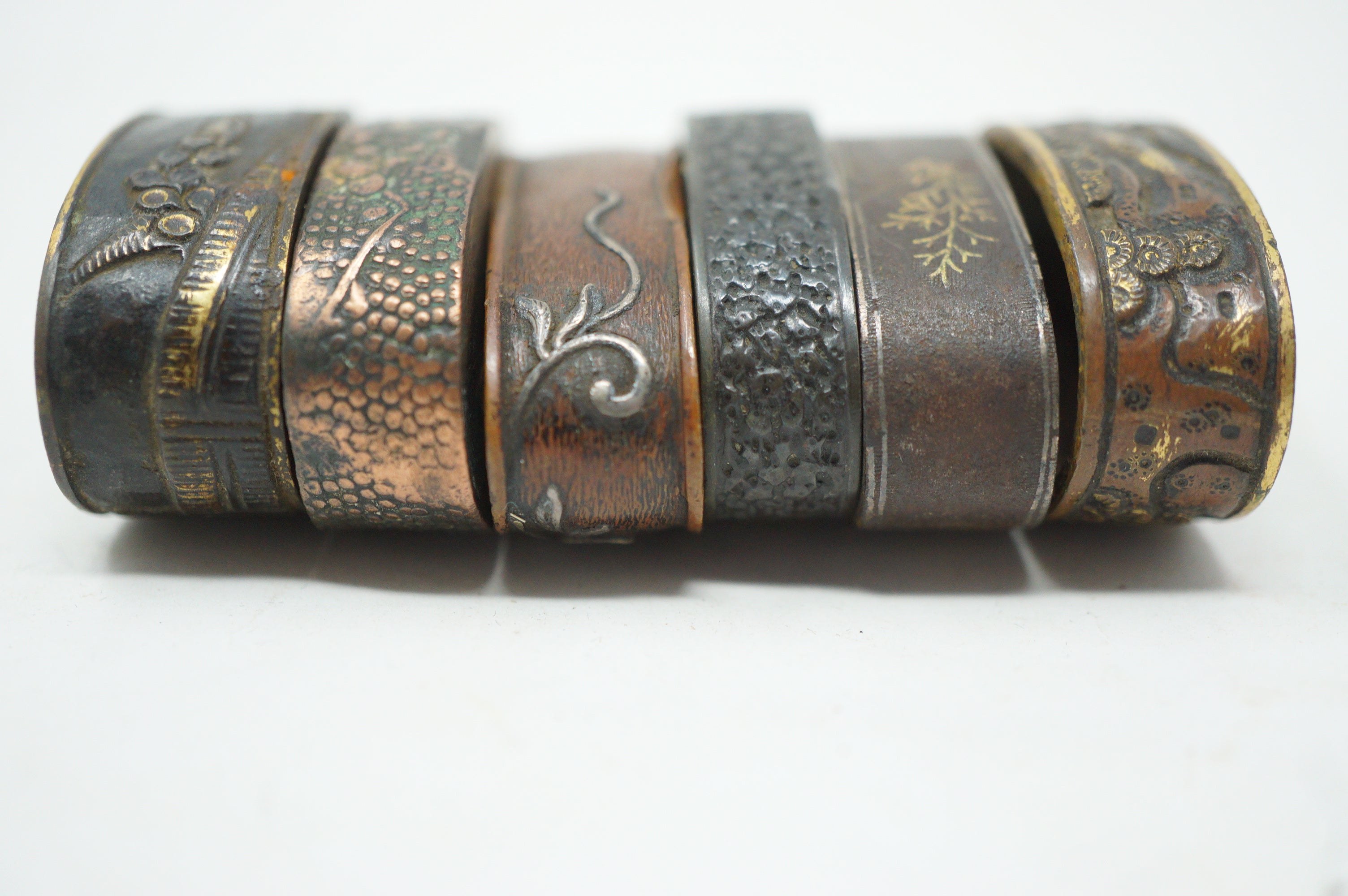 Japanese Fuchi Sword-Collar Collection x6 Collection Antique Originals from Japan 0212F6