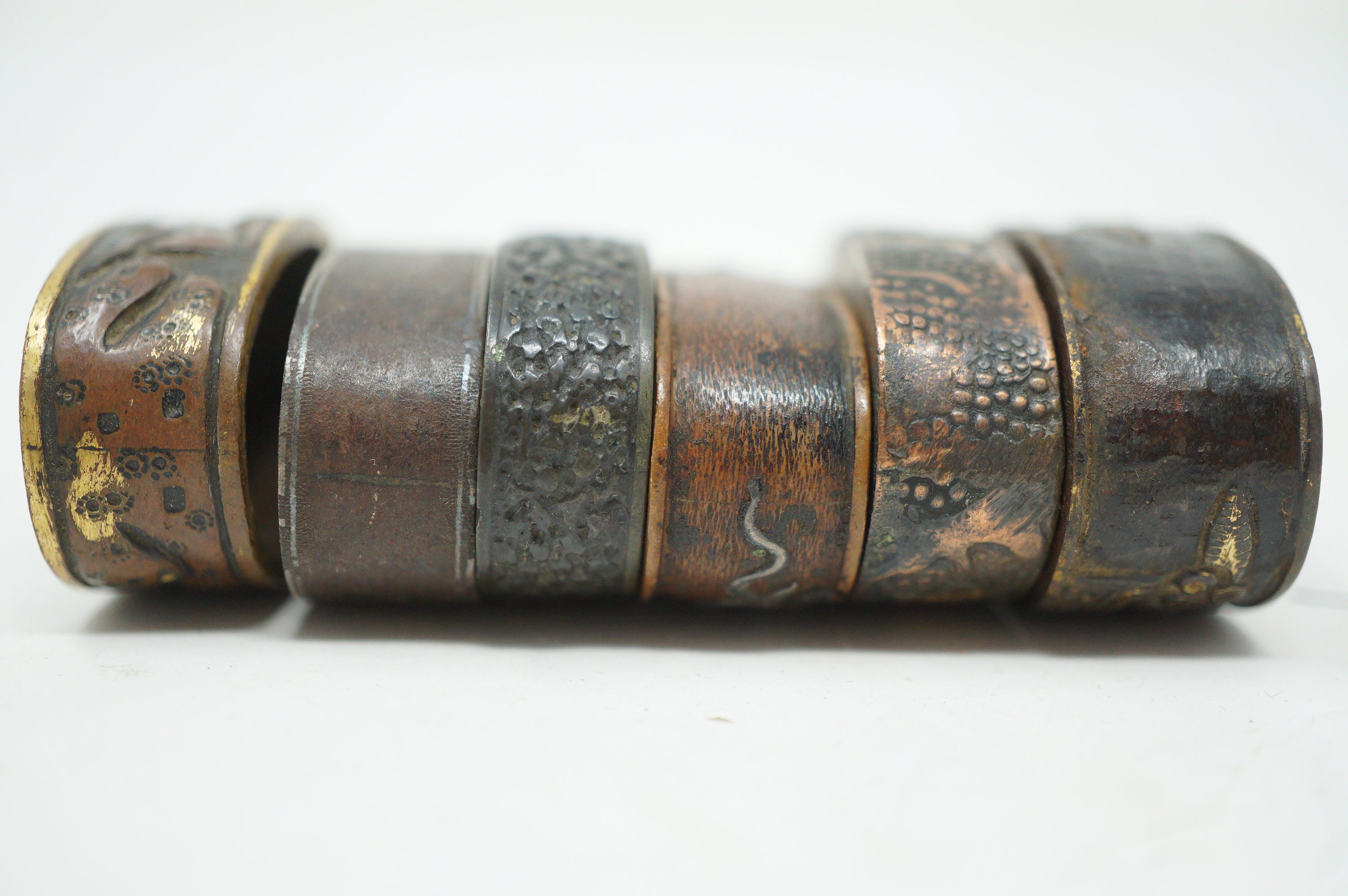 Japanese Fuchi Sword-Collar Collection x6 Collection Antique Originals from Japan 0212F6