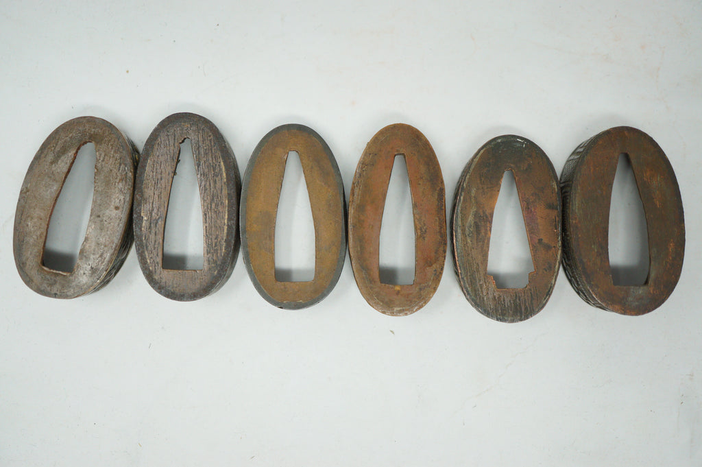 Japanese Fuchi Sword-Collar Collection x6 Collection Antique Originals from Japan 0212F6