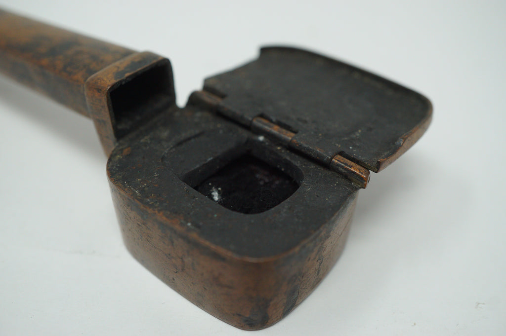 Japanese Portable Calligraphy Ink Container Antique Yatate made of Copper 0930F6