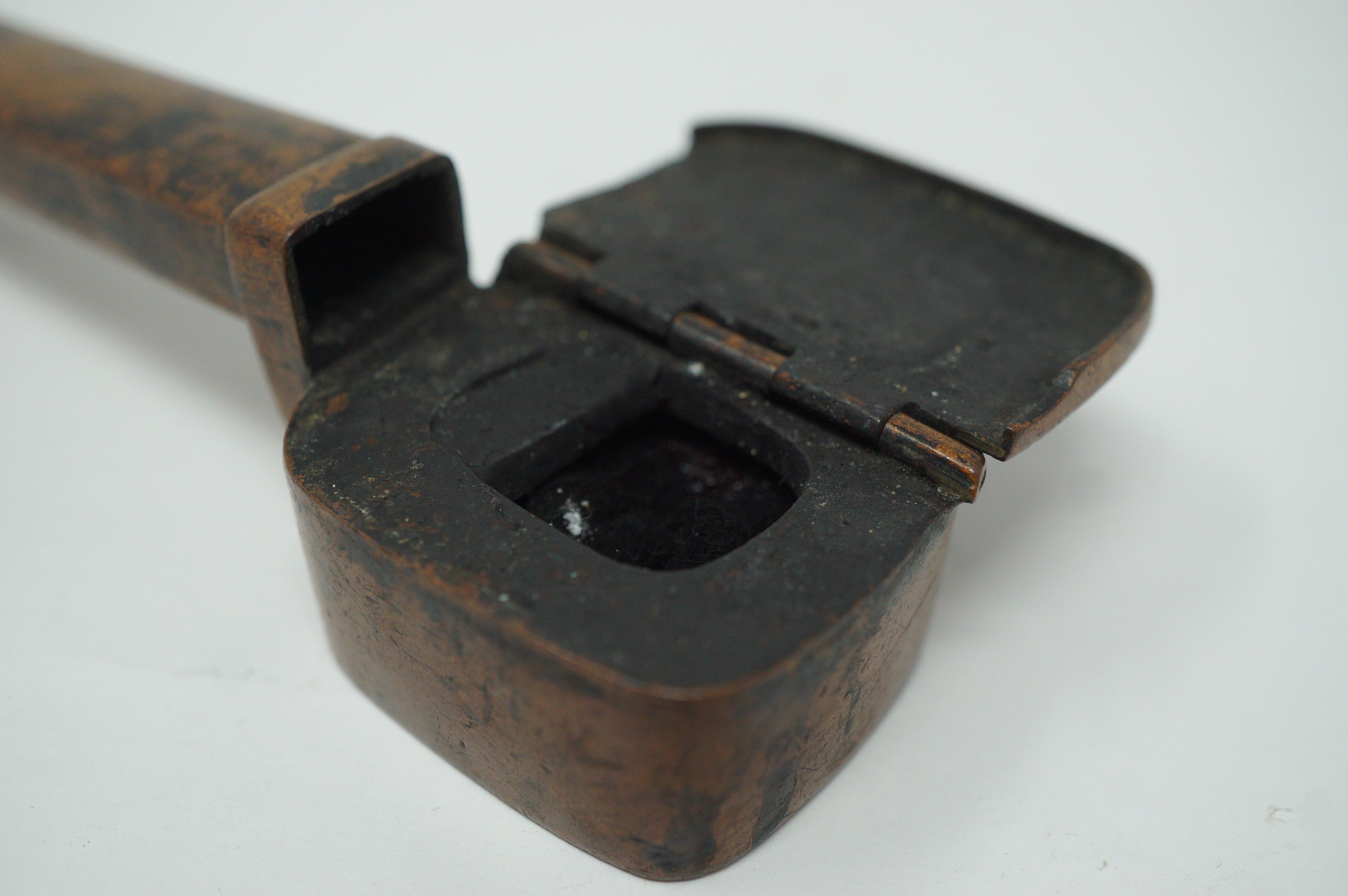 Japanese Portable Calligraphy Ink Container Antique Yatate made of Copper 0930F6