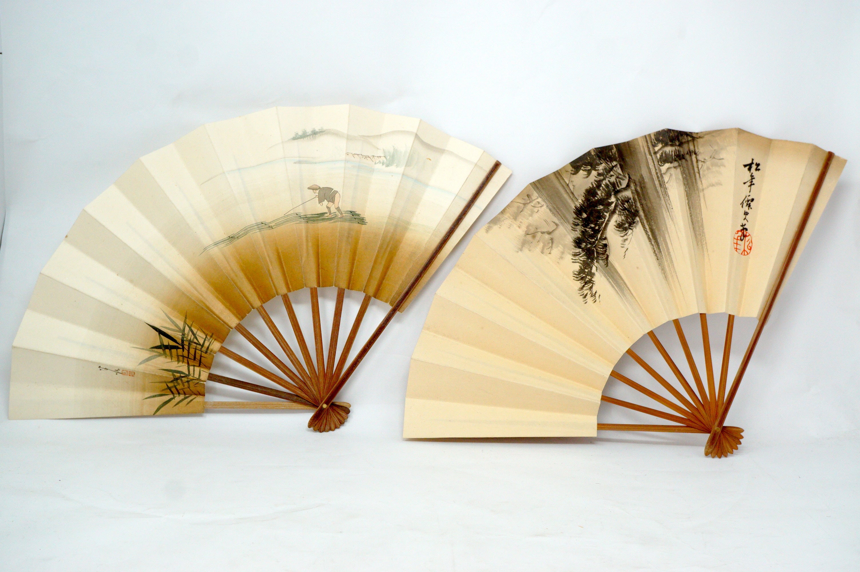 Japanische Sensu Faltfächer-Kollektion x10 Vintage Original 扇子 aus Japan 1127D6