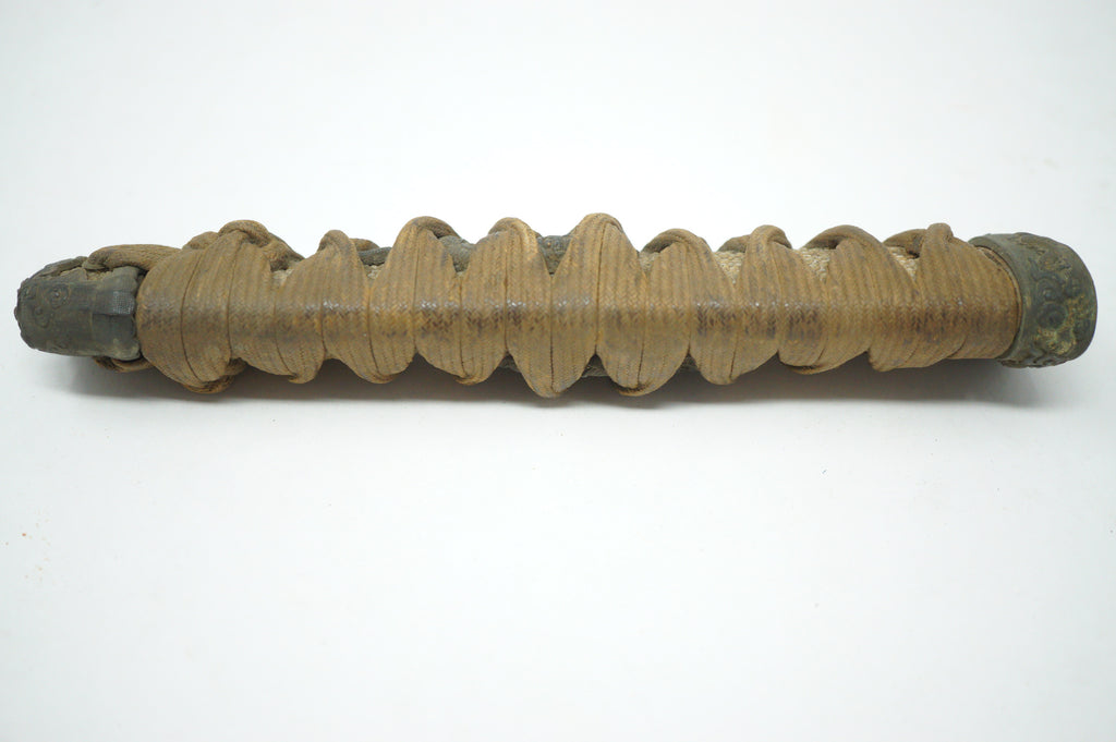 Antique Edo Period Japanese Katana Tsuka • Matching Dragon Motif High-Relief Menuki Sword Handle 0623G7