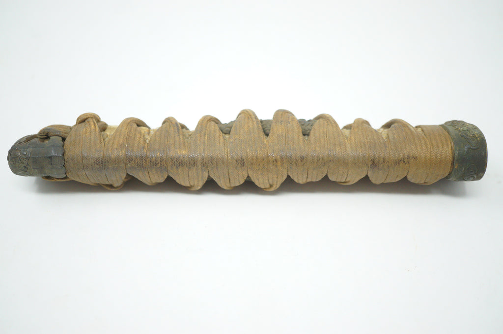 Antique Edo Period Japanese Katana Tsuka • Matching Dragon Motif High-Relief Menuki Sword Handle 0623G7