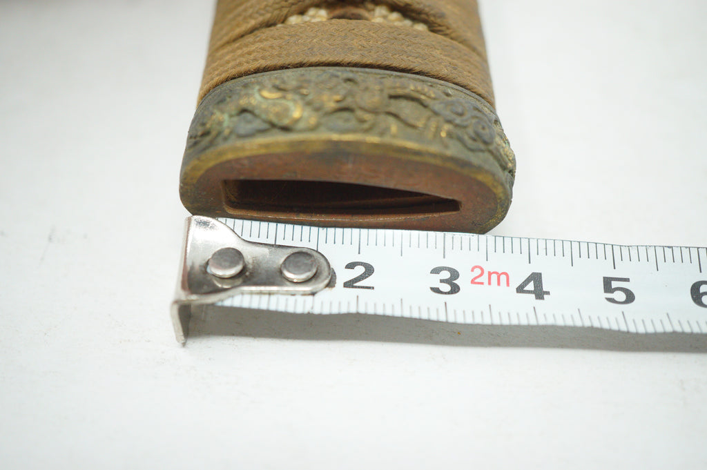 Antique Edo Period Japanese Katana Tsuka • Matching Dragon Motif High-Relief Menuki Sword Handle 0623G7