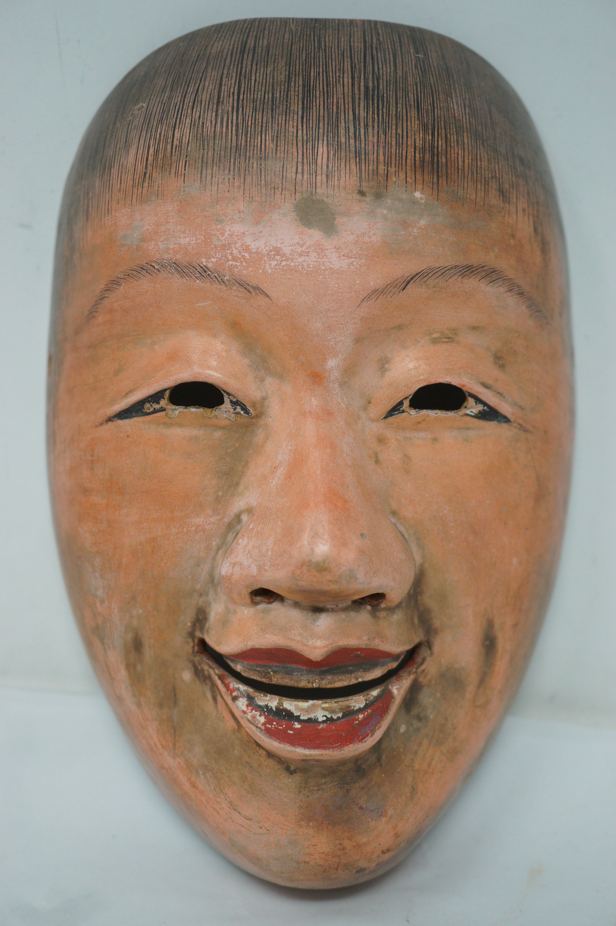 日本明治时代能剧男式木制面具，日本原装 0331F7