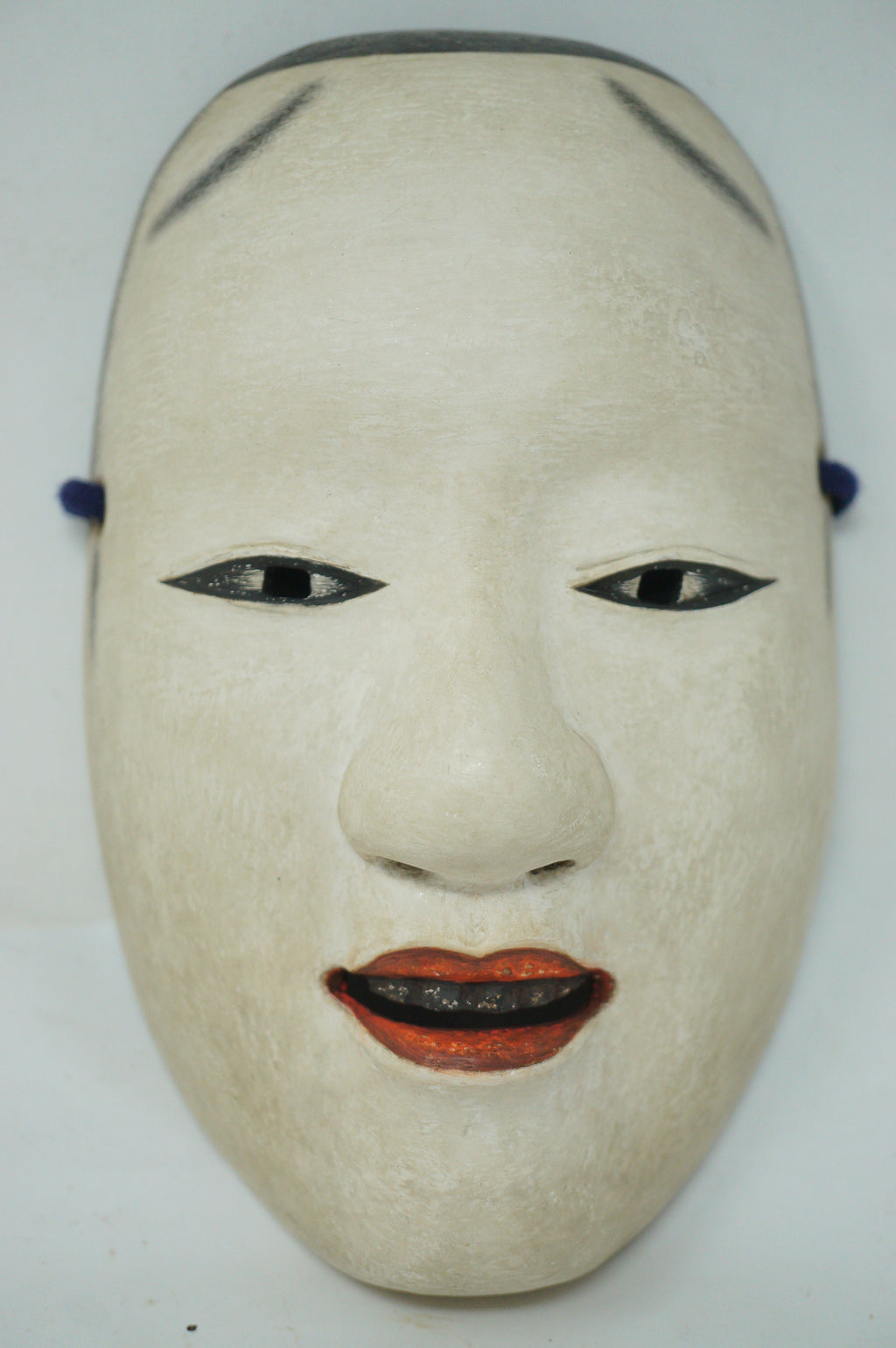 Japanese Kantan Otoko Noh Theater Wooden Mask in Silk Bag Original from Japan 1227F6