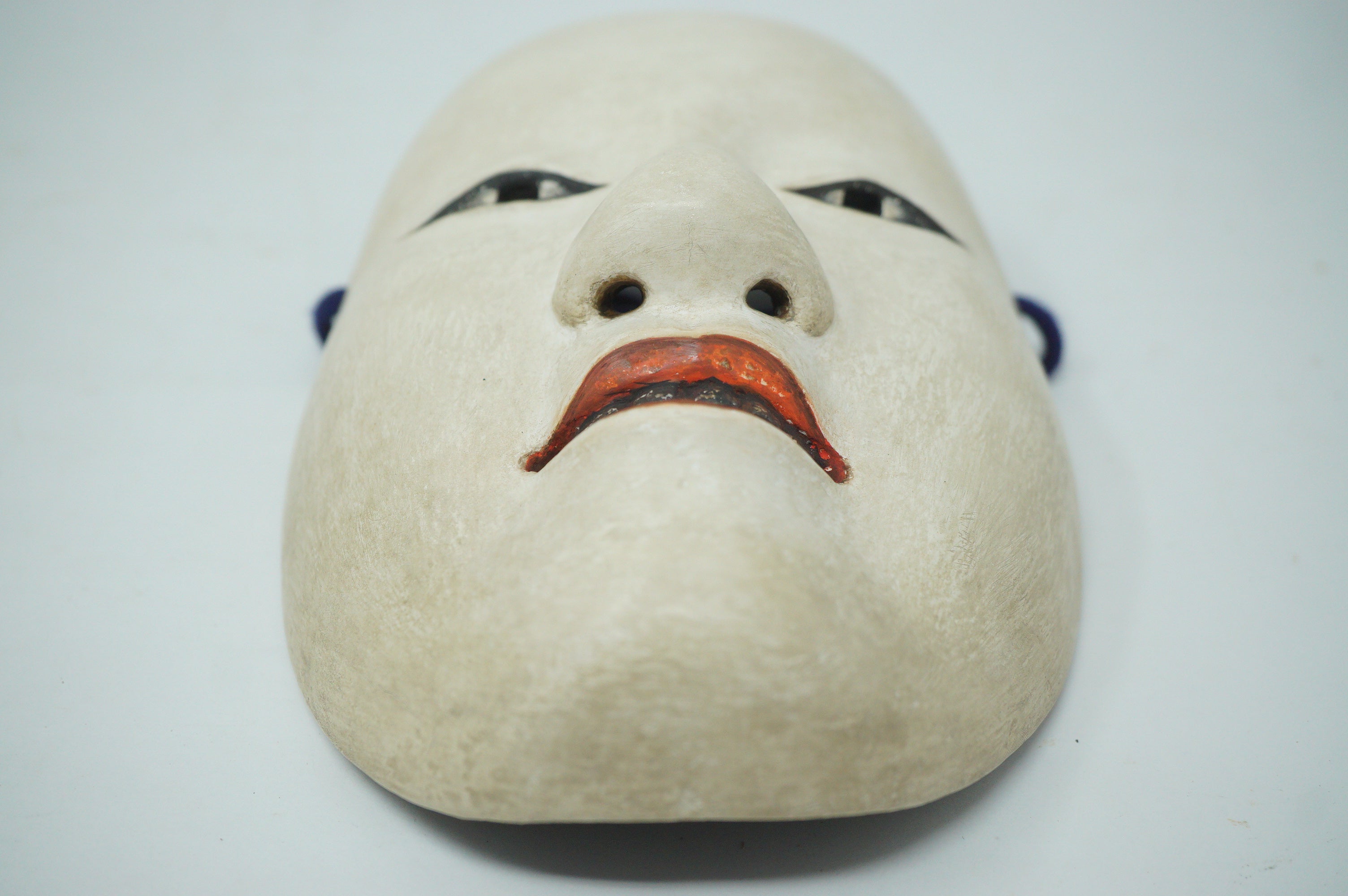 Japanese Kantan Otoko Noh Theater Wooden Mask in Silk Bag Original from Japan 1227F6